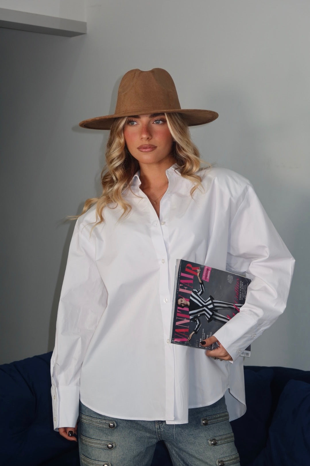 Camicia 100% cotone spalline