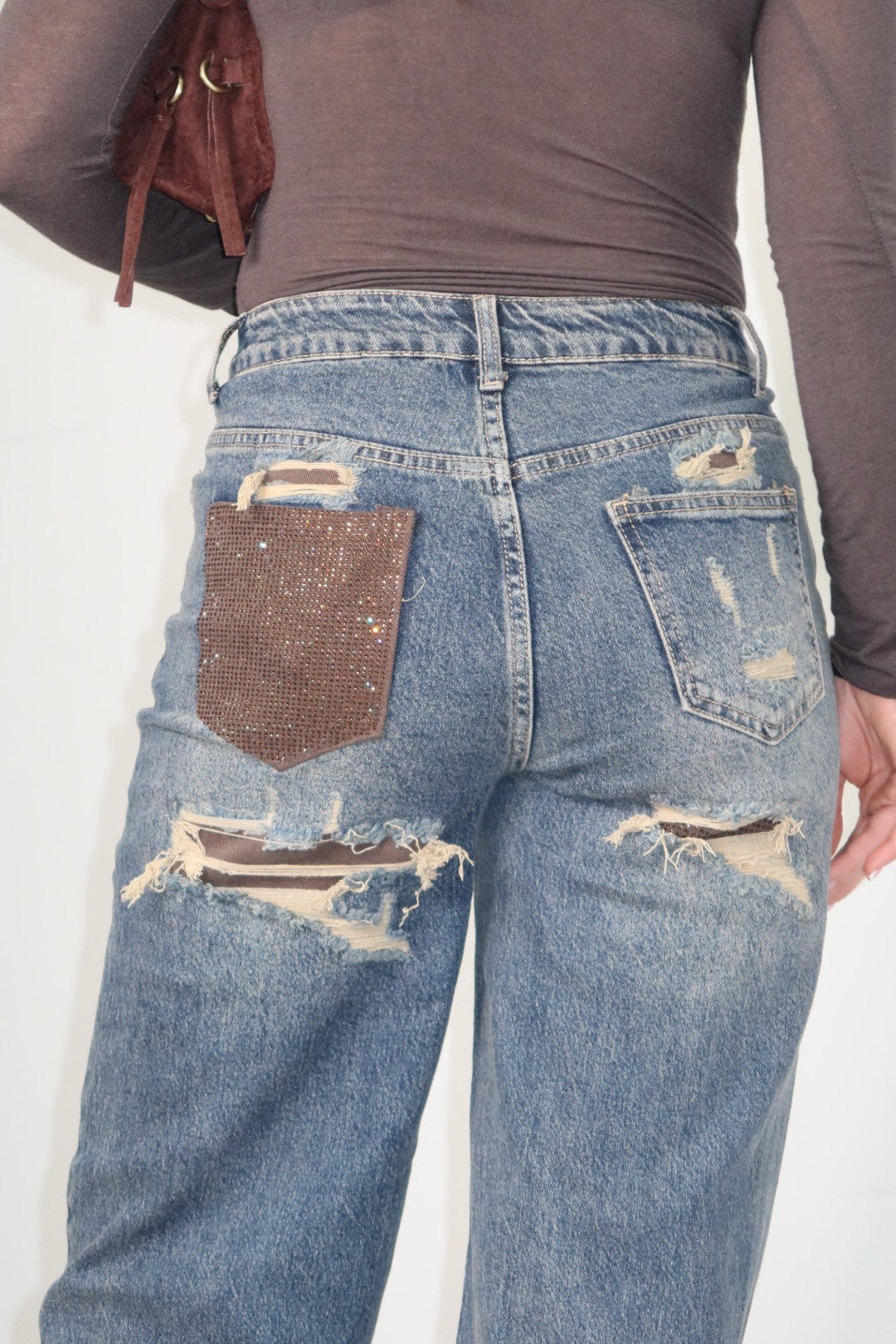 Jeans Brown Pocket