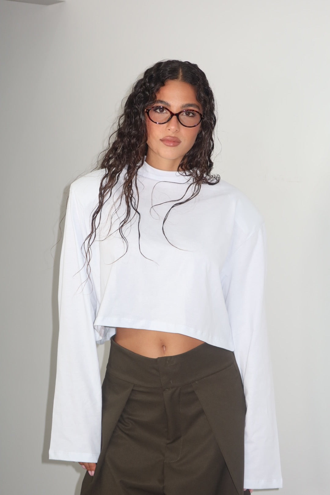 Longsleeve crop spalline