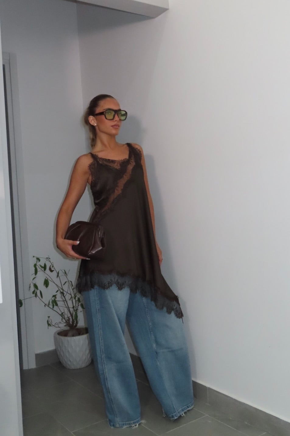 Abito-Maglia Zafir Marrone e nero