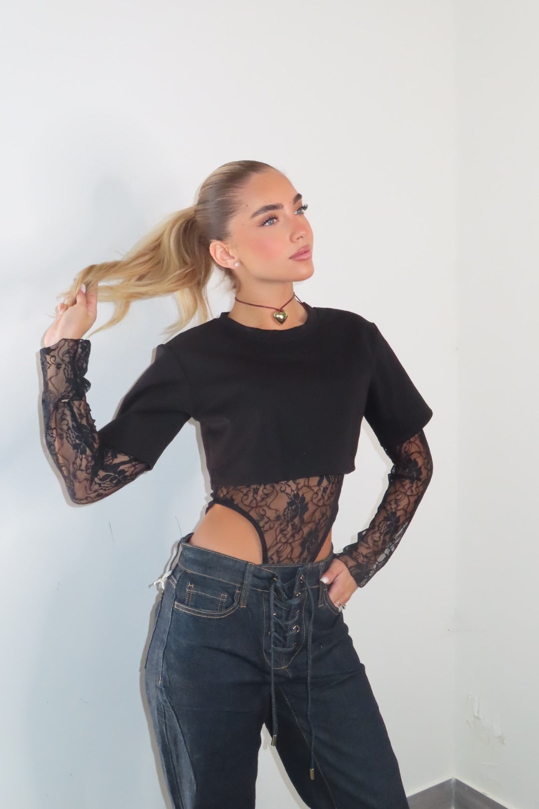 Body Pizzo Nera Blu Bordeaux Marrone e Bianca