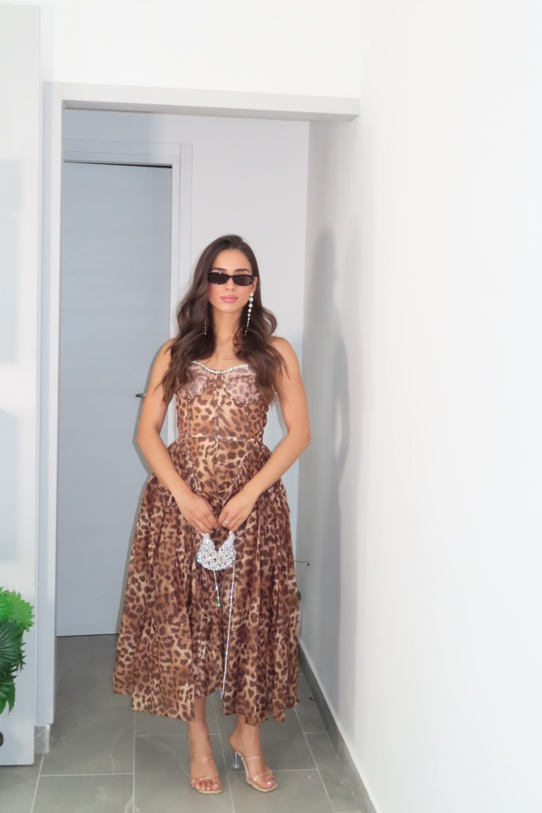 Maxi dress leopardato