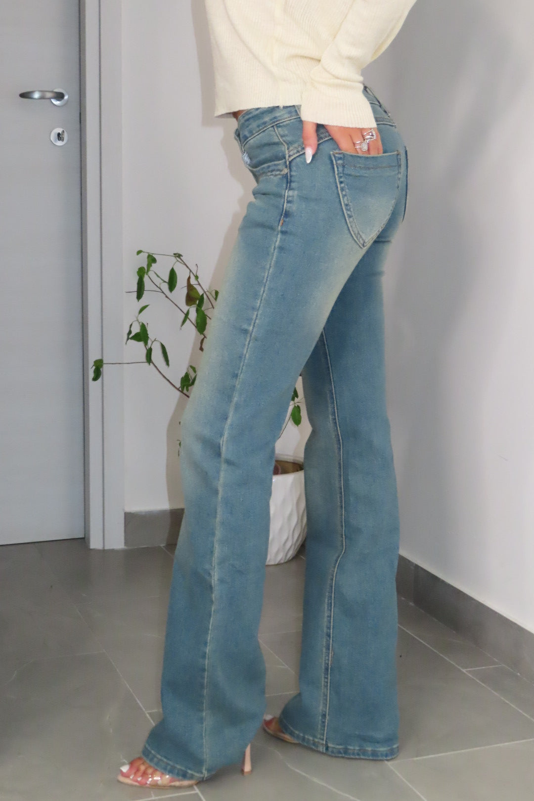 Jeans vita bassa Viral sabbia