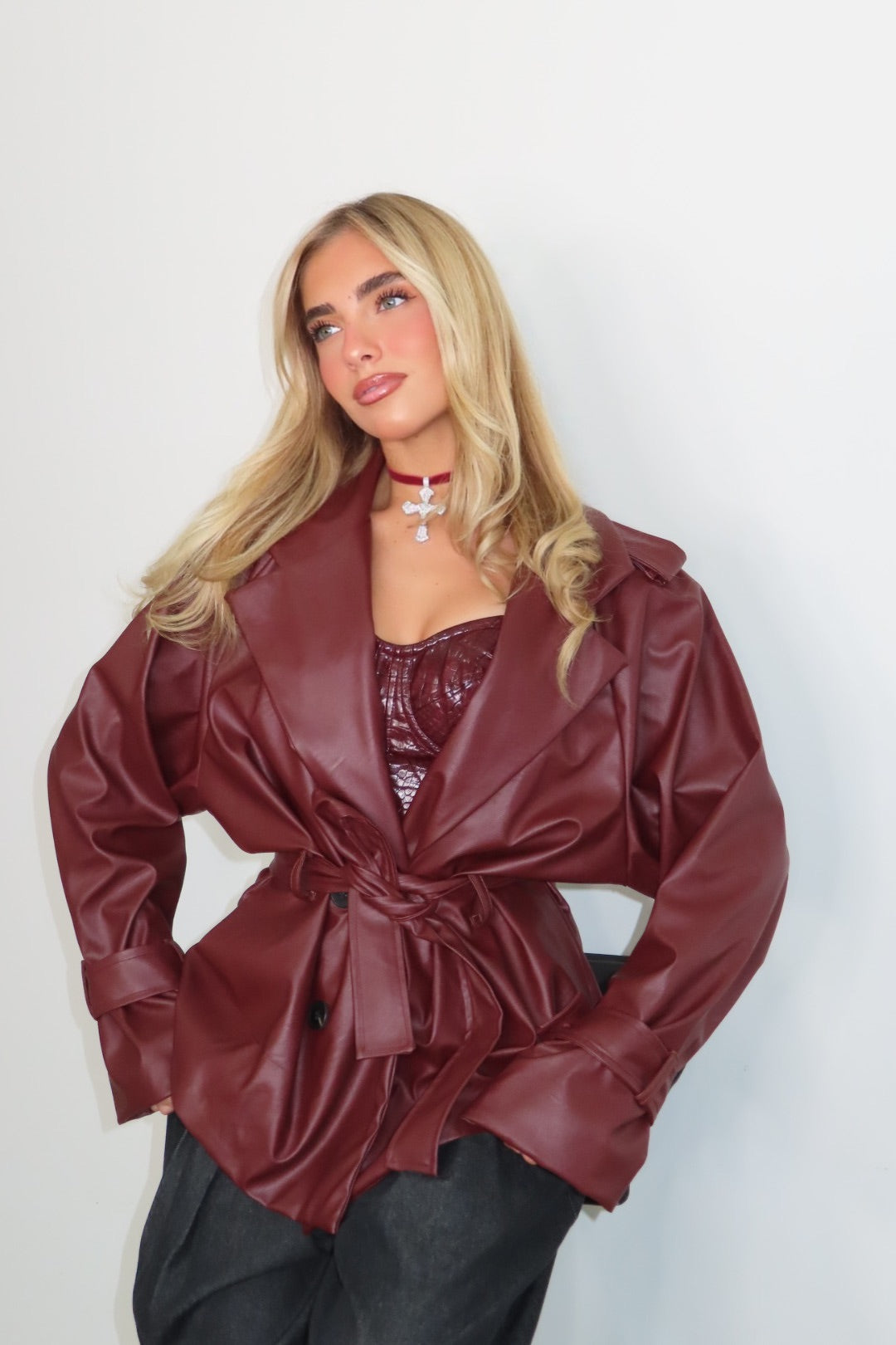 Jacket Verge bordeaux e nero