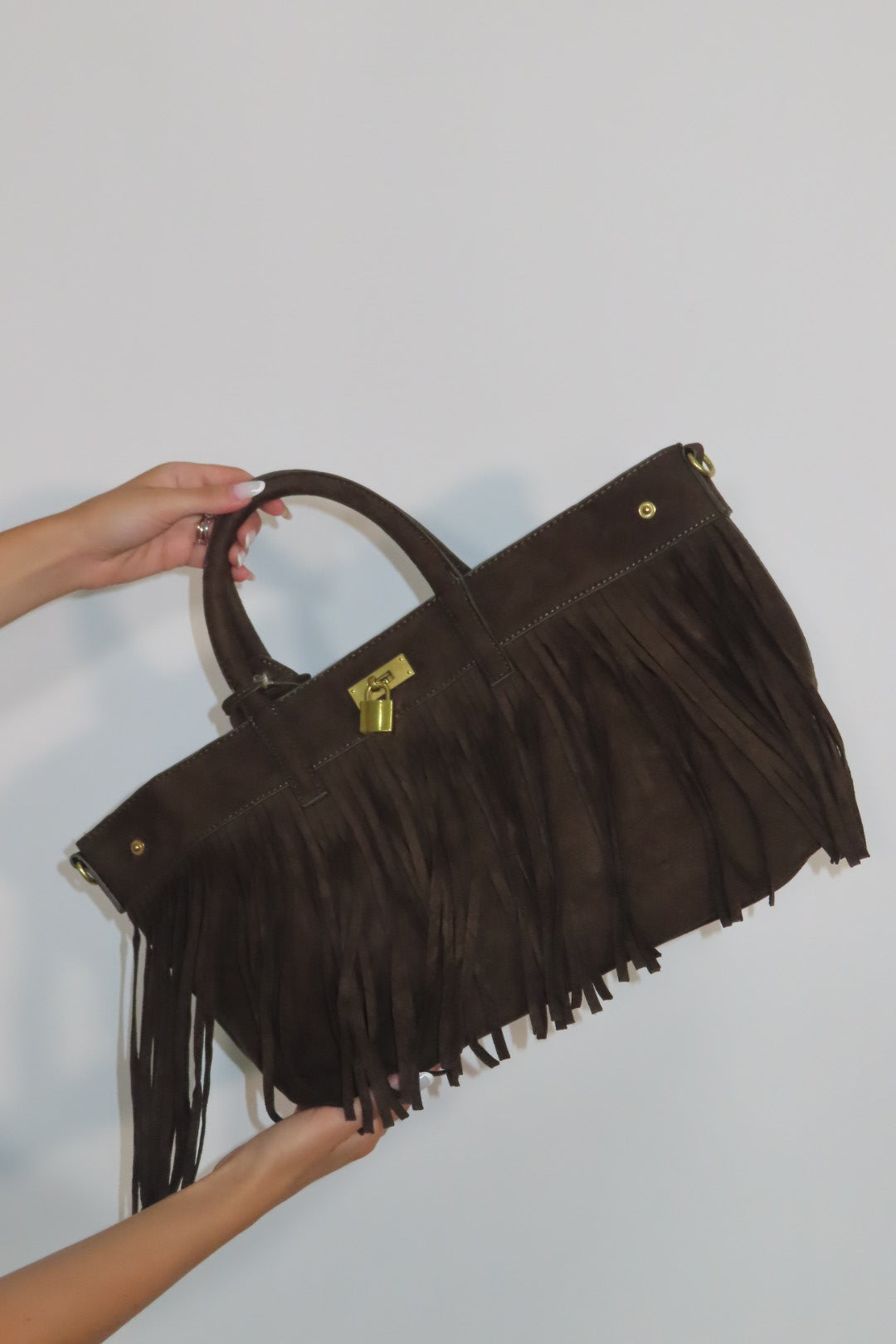 Borsa Frange Camoscio Big