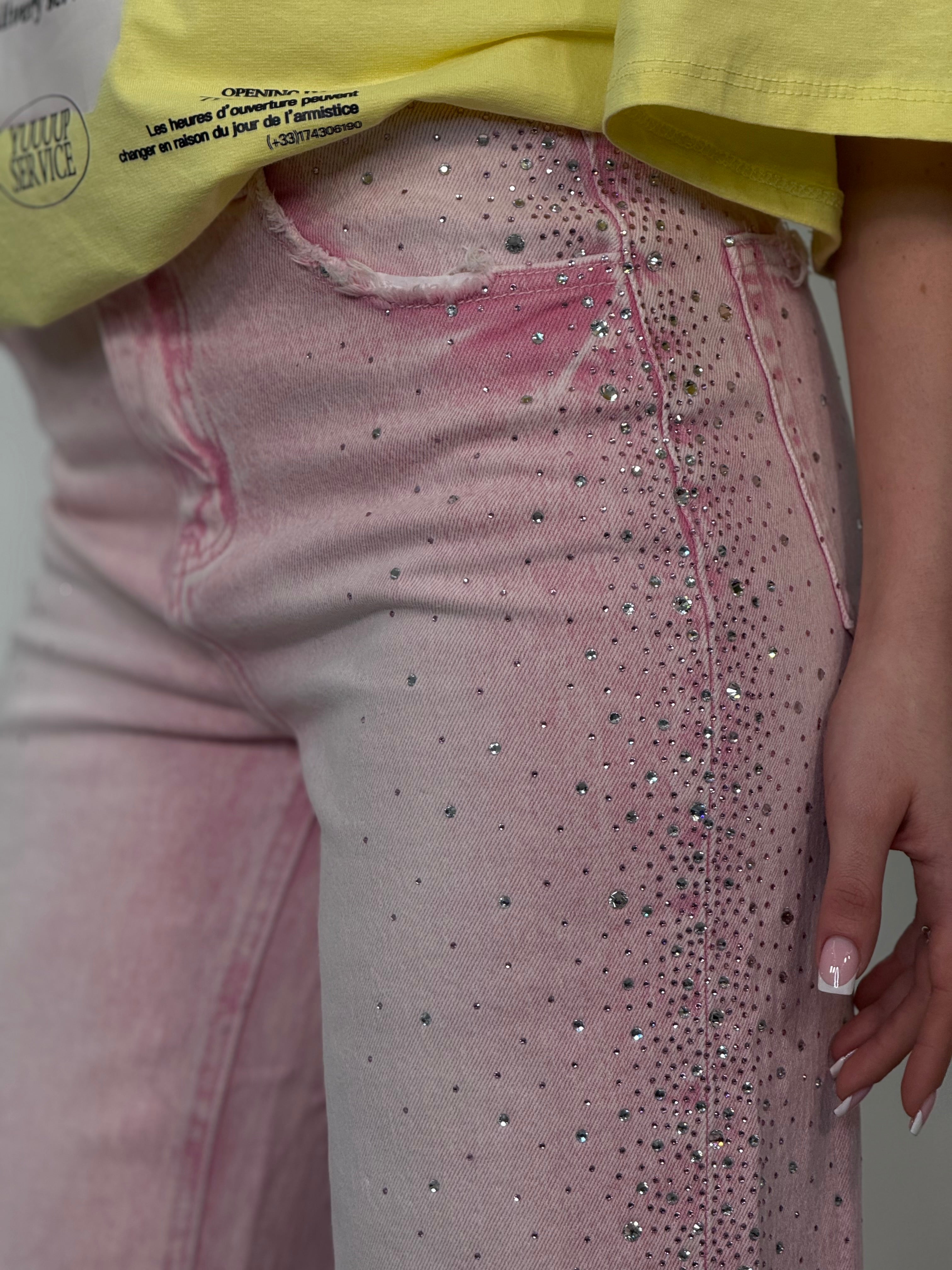 Jeans Pink Swarovski