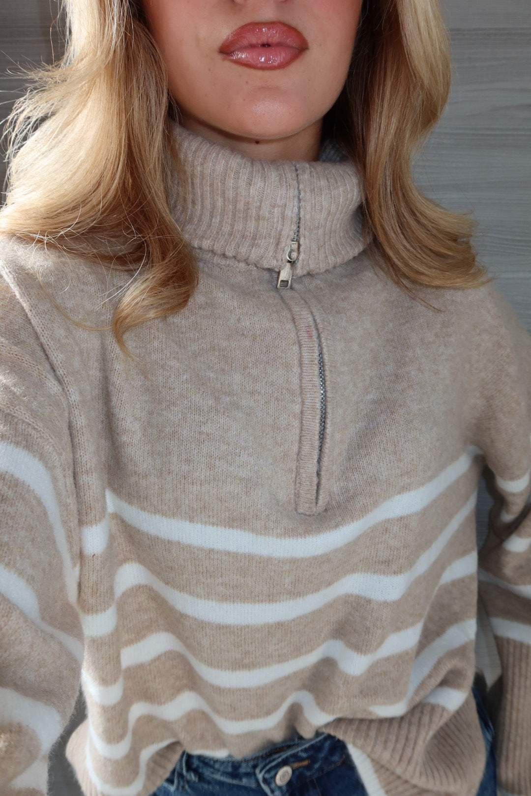 Maglione Ariana Grey Tortora Beige Grigio chiaro