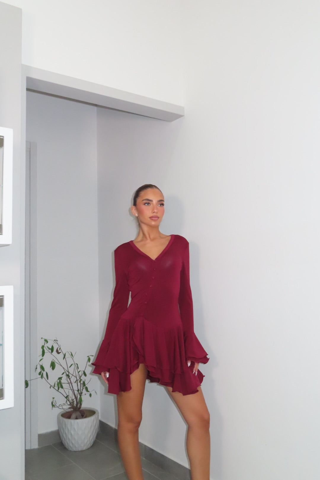 Mini dress amour cioccolato e bordeaux