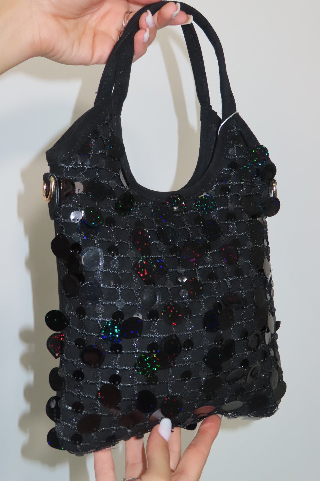 Mini Bag Pag Paillettes Marrone Bordeaux Nera