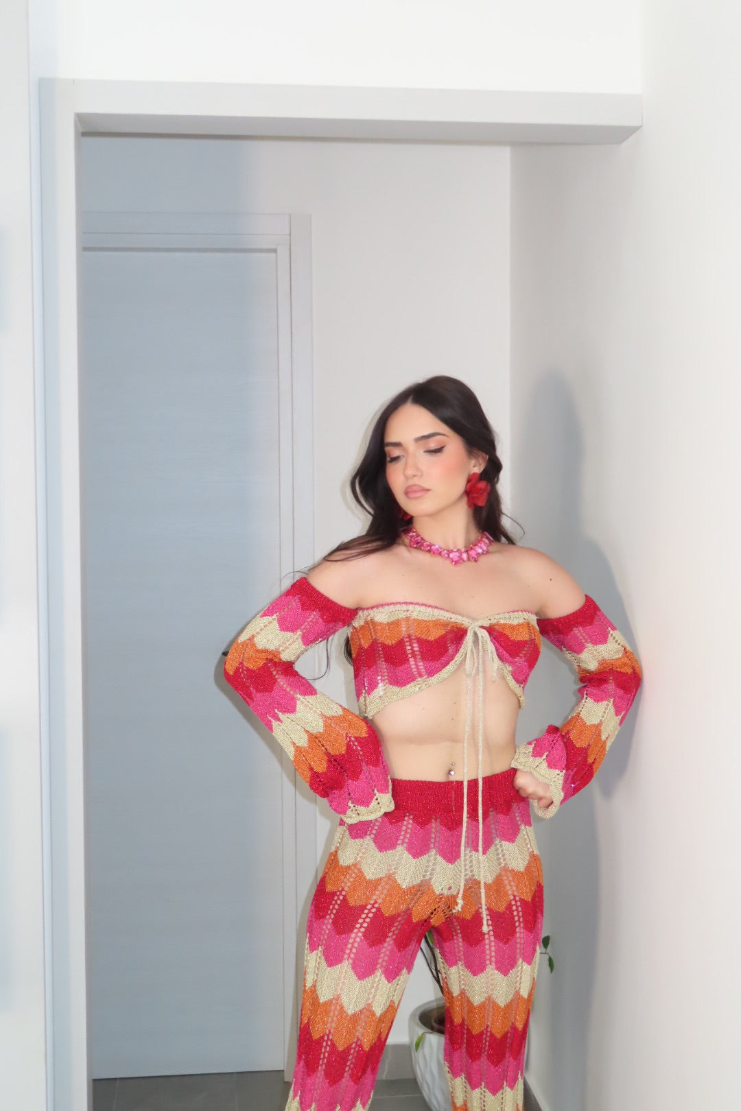 Coordinato Pacha Arancio Fucsia