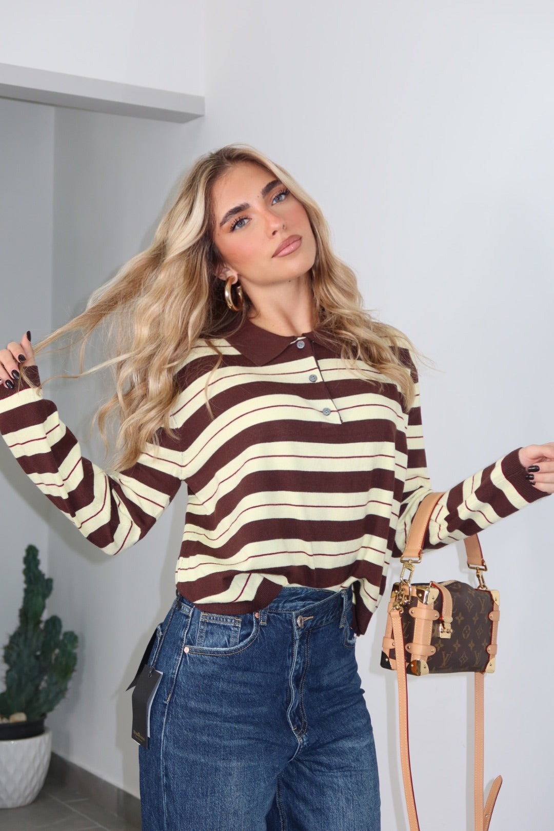 Polo Stripes Affair Rosa Gialla Panna Marrone Nera