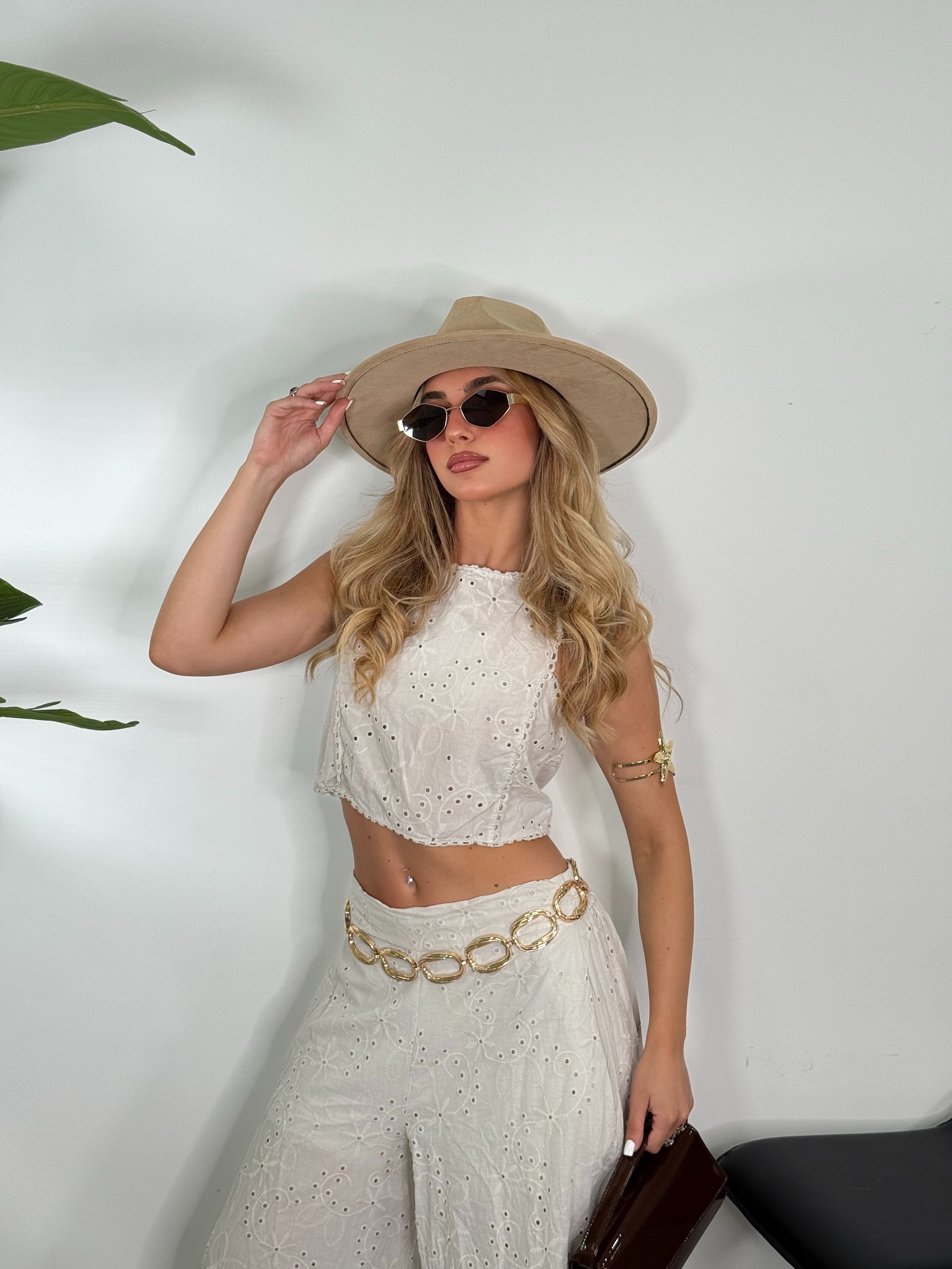Coordinato Top e pantalone Sangallo