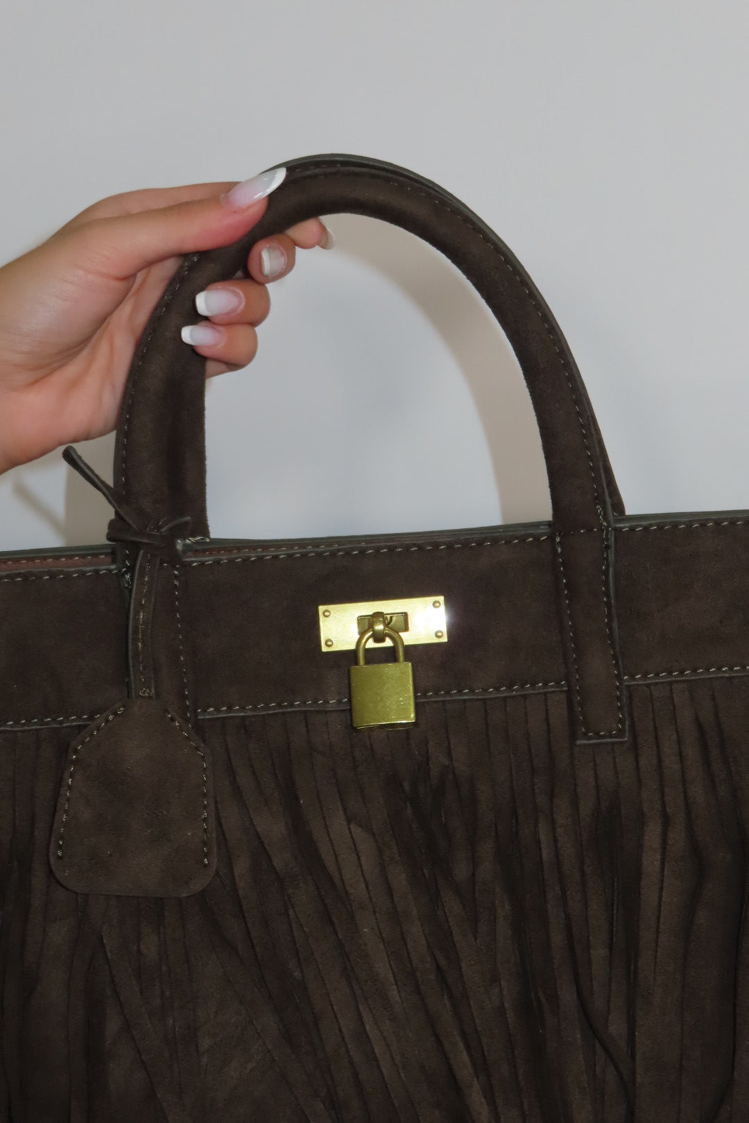 Borsa Frange Camoscio Big
