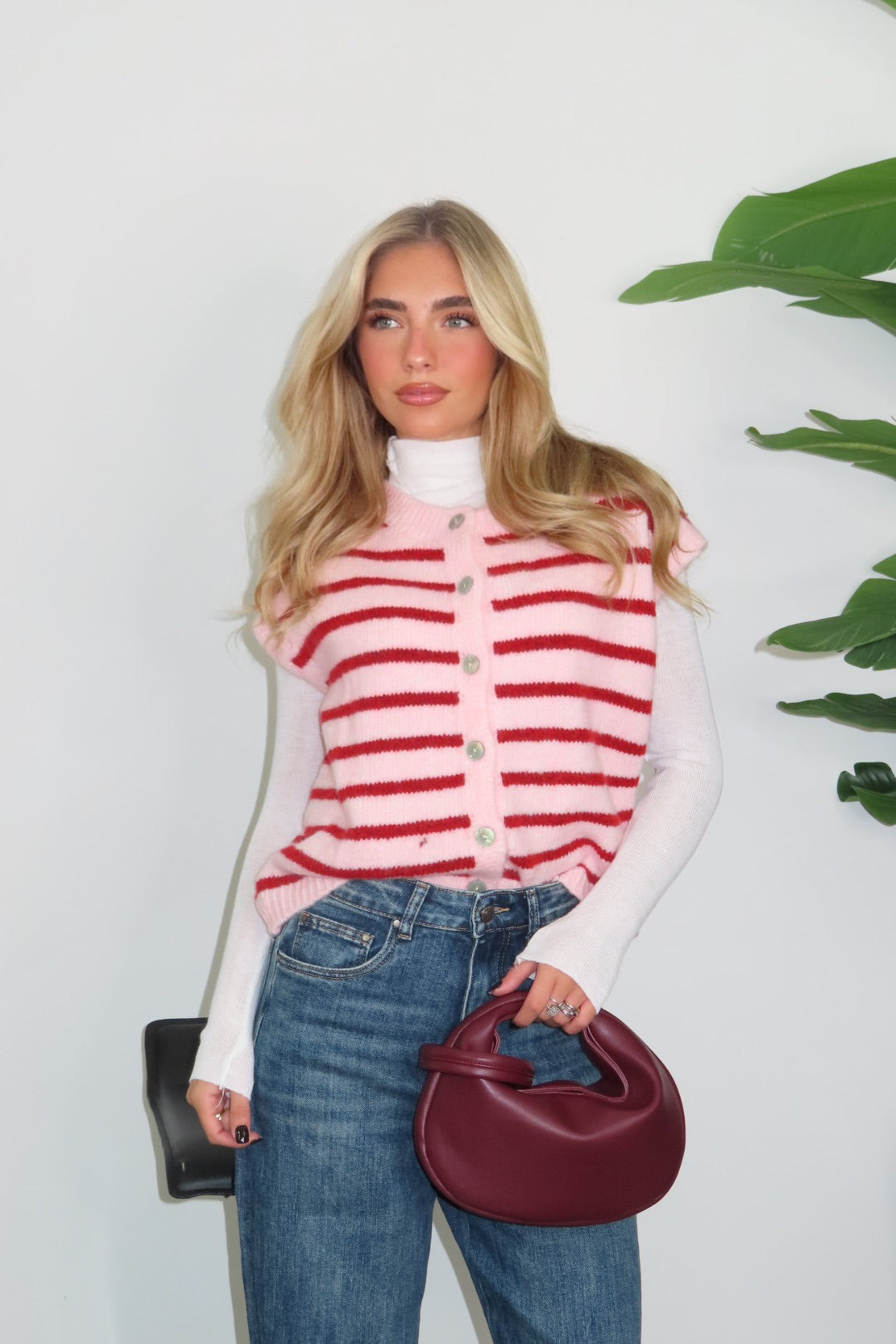 Gilet Lolita Rosa e Marrone Giallo Tortora