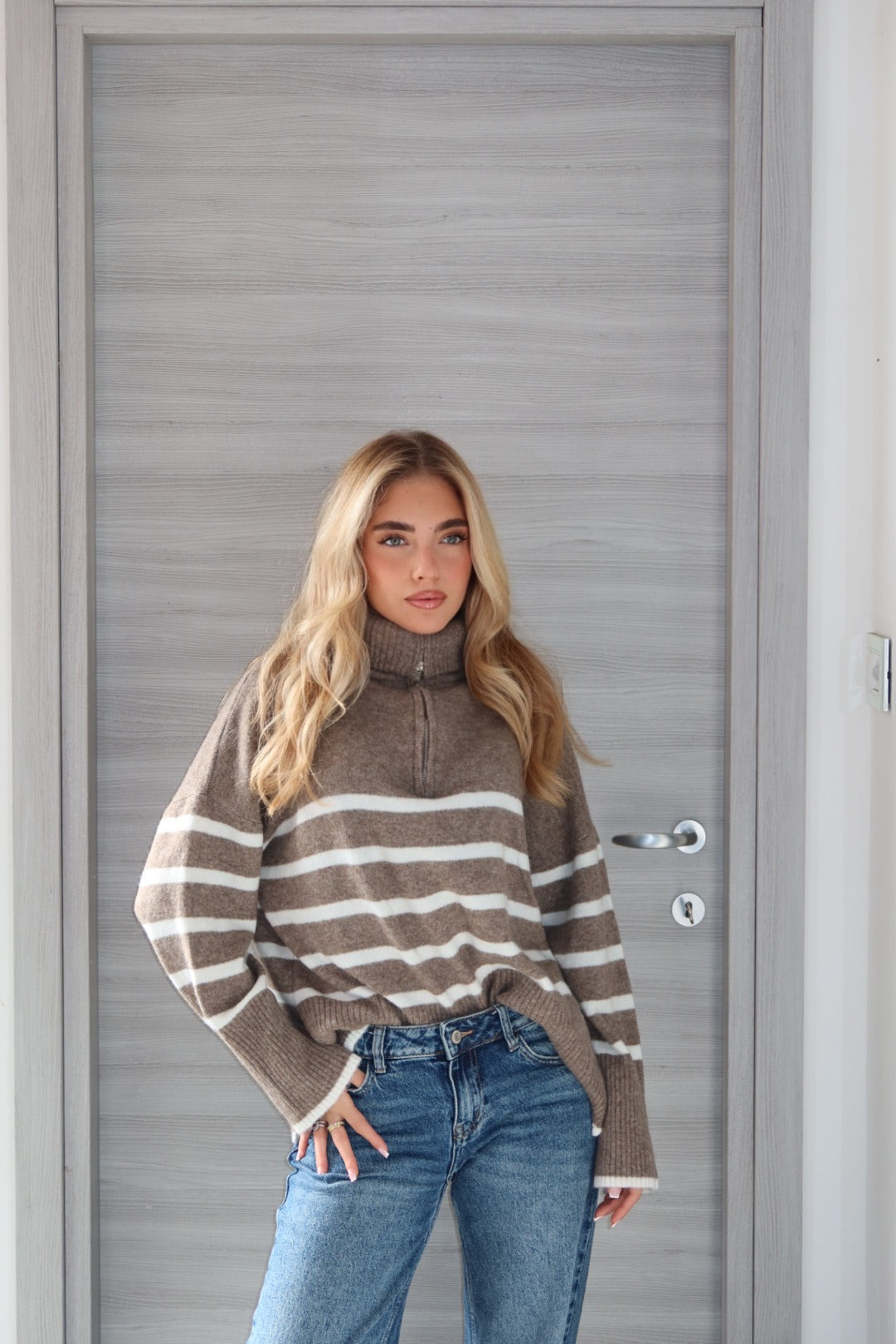 Maglione Ariana Grey Tortora Beige Grigio chiaro