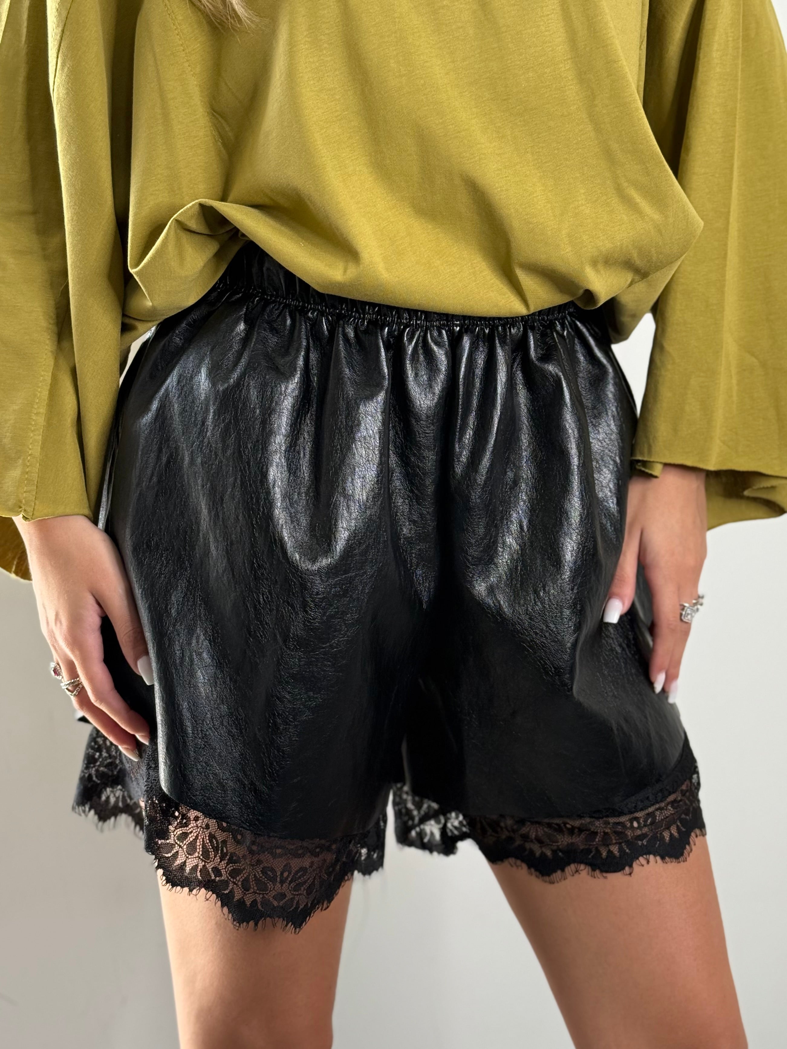 Shorts Pizzo Bordeaux Marrone Nero
