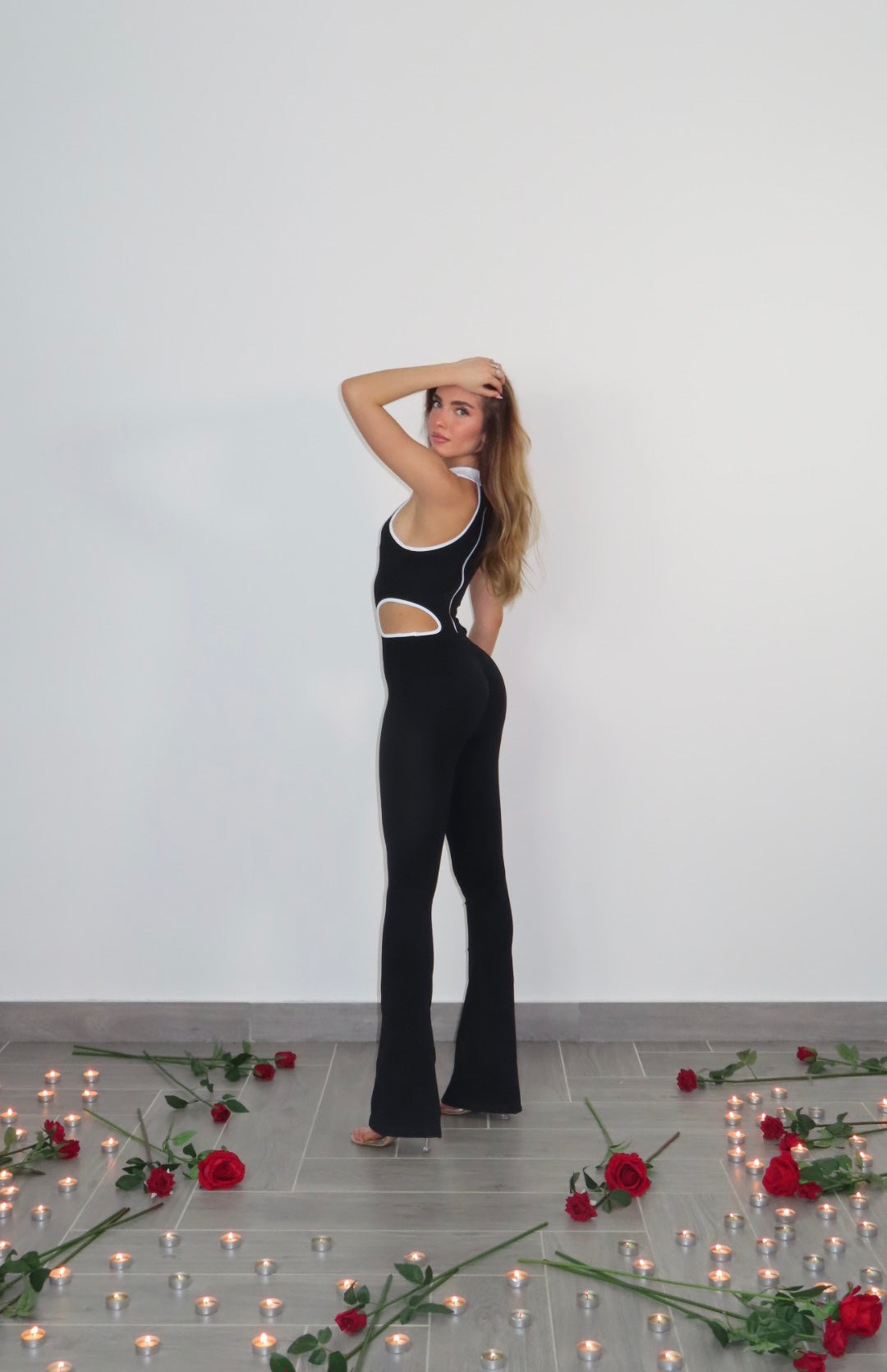 Jumpsuit Hearts on Fire Black