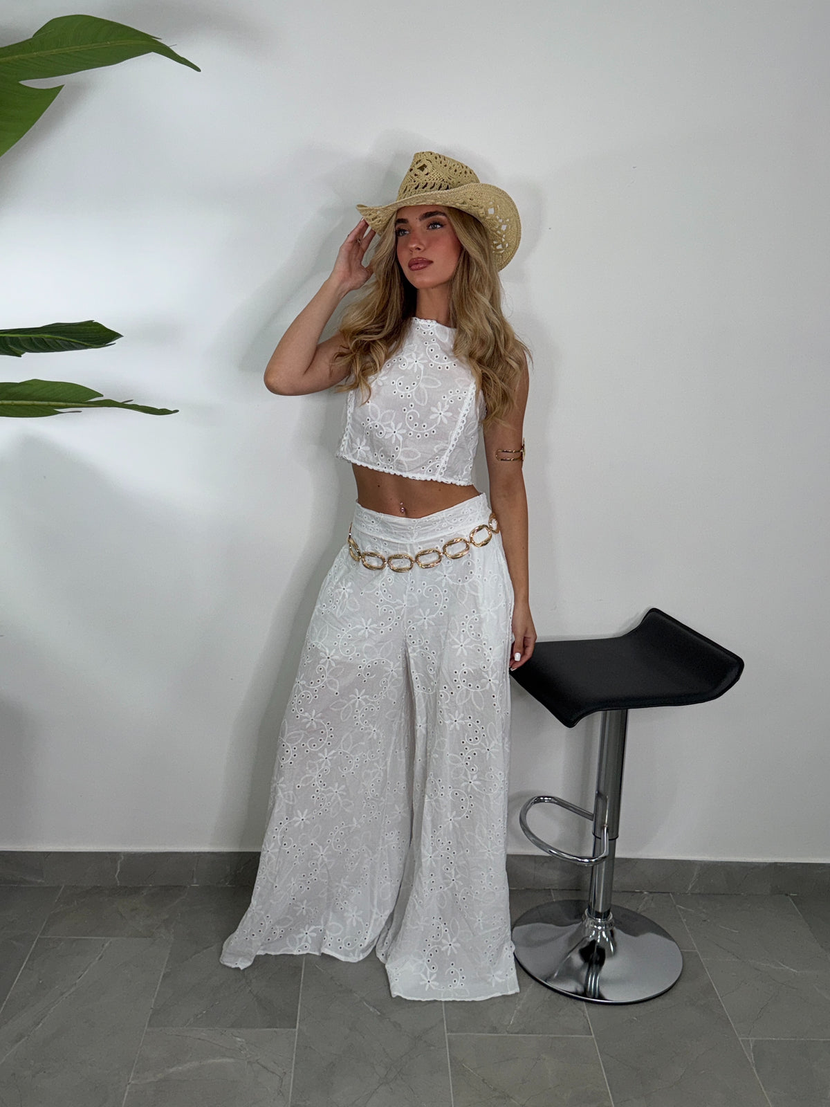 Coordinato Top e pantalone Sangallo