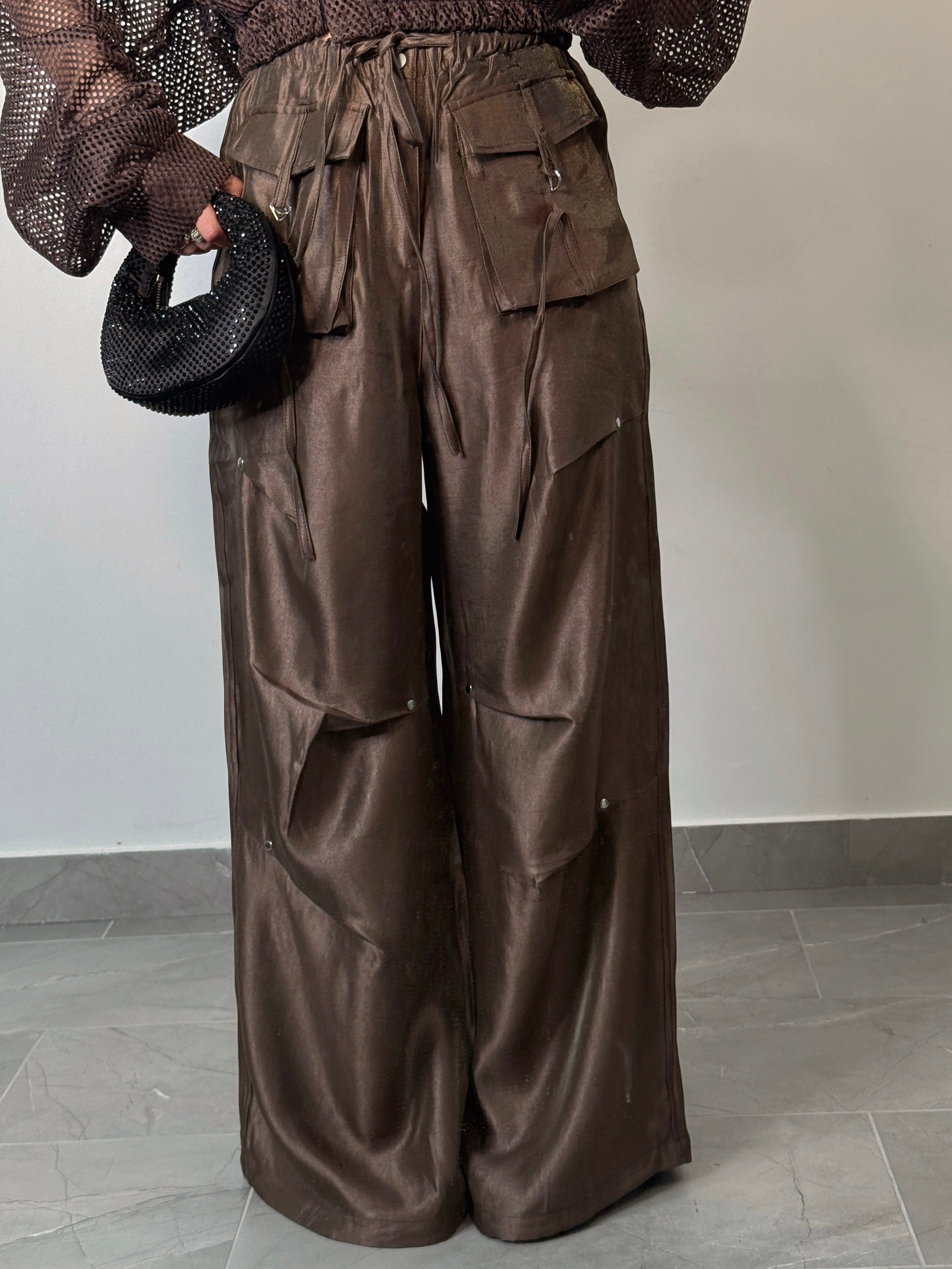 Pantalone Adele Satinato marrone