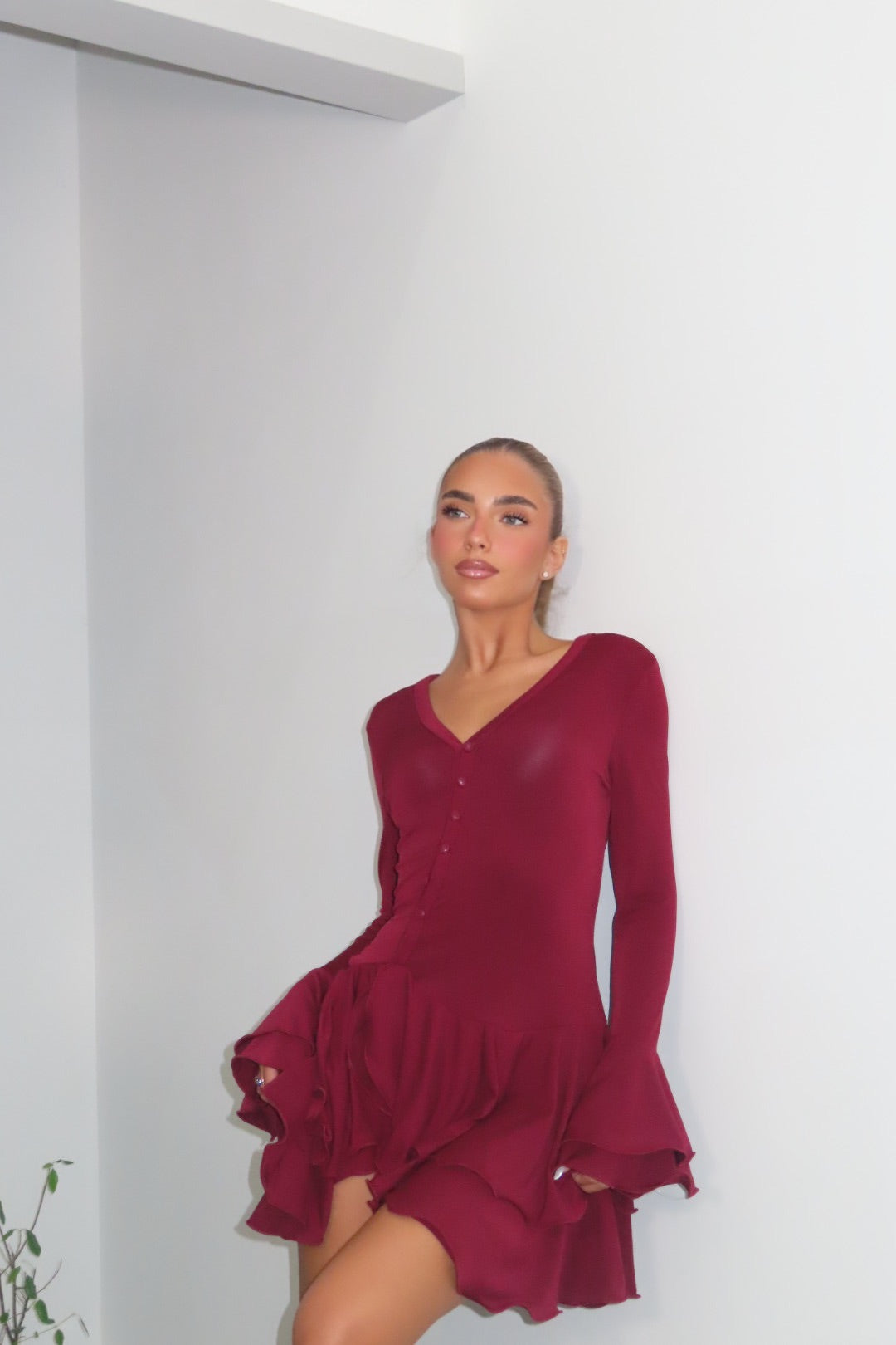 Mini dress amour cioccolato e bordeaux