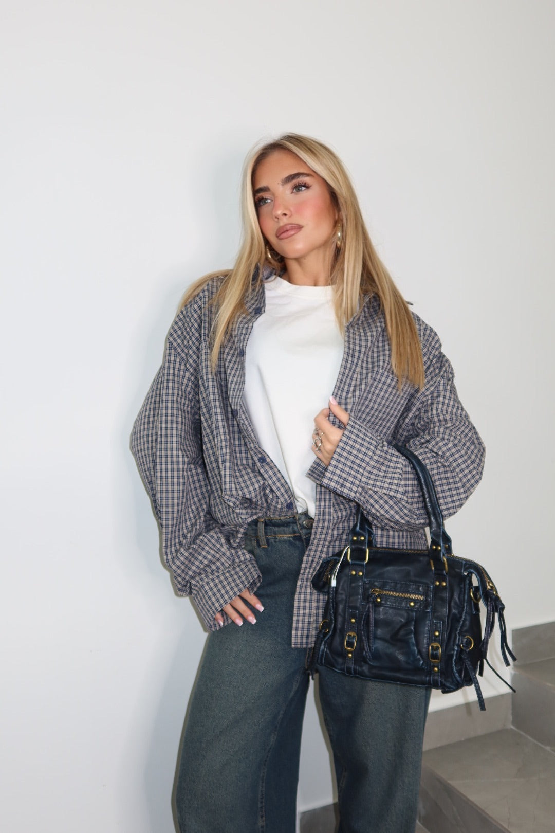 Camicia Nora Quadri Blu