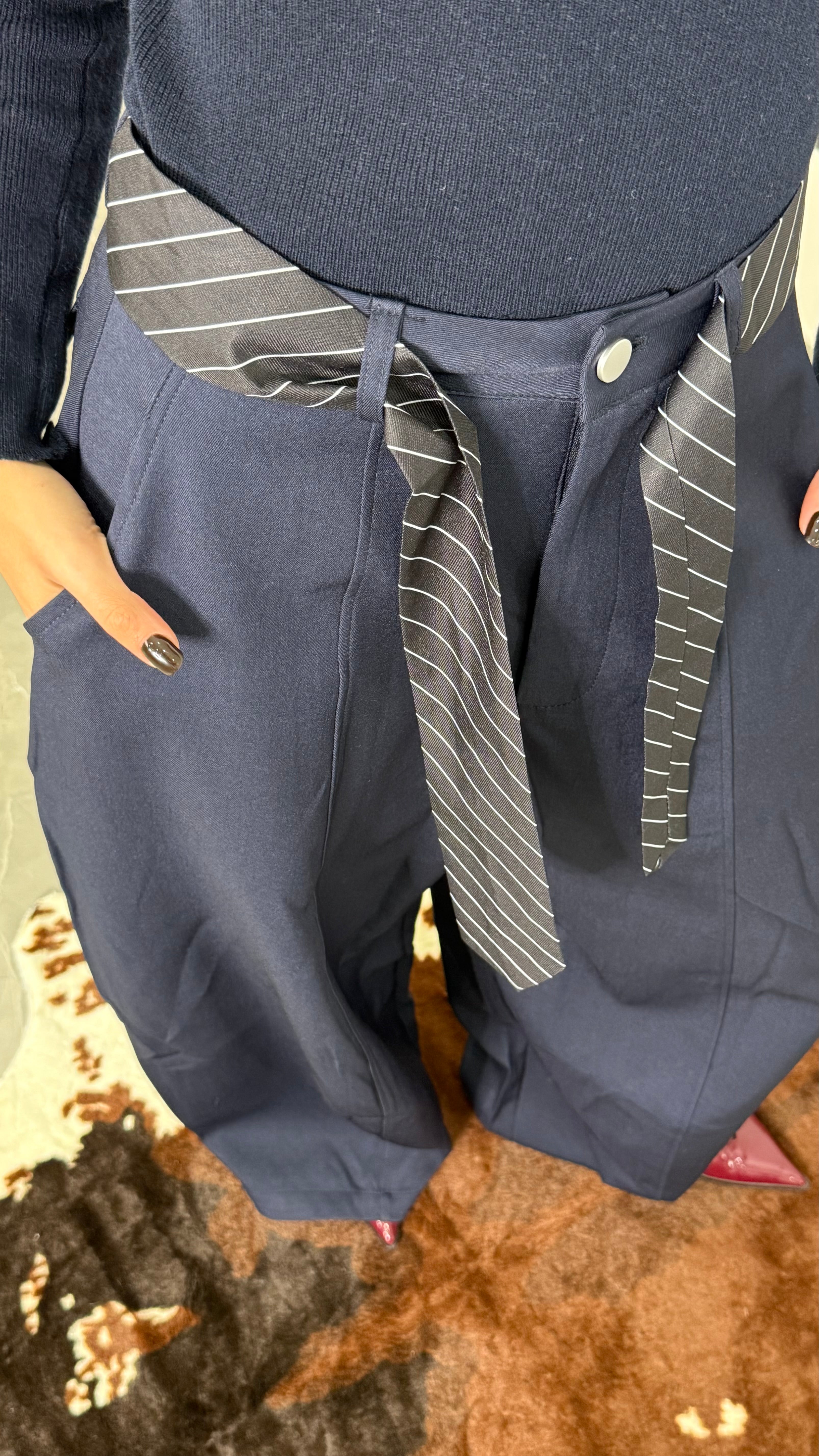 Pantalone Cravatta Blu balloon
