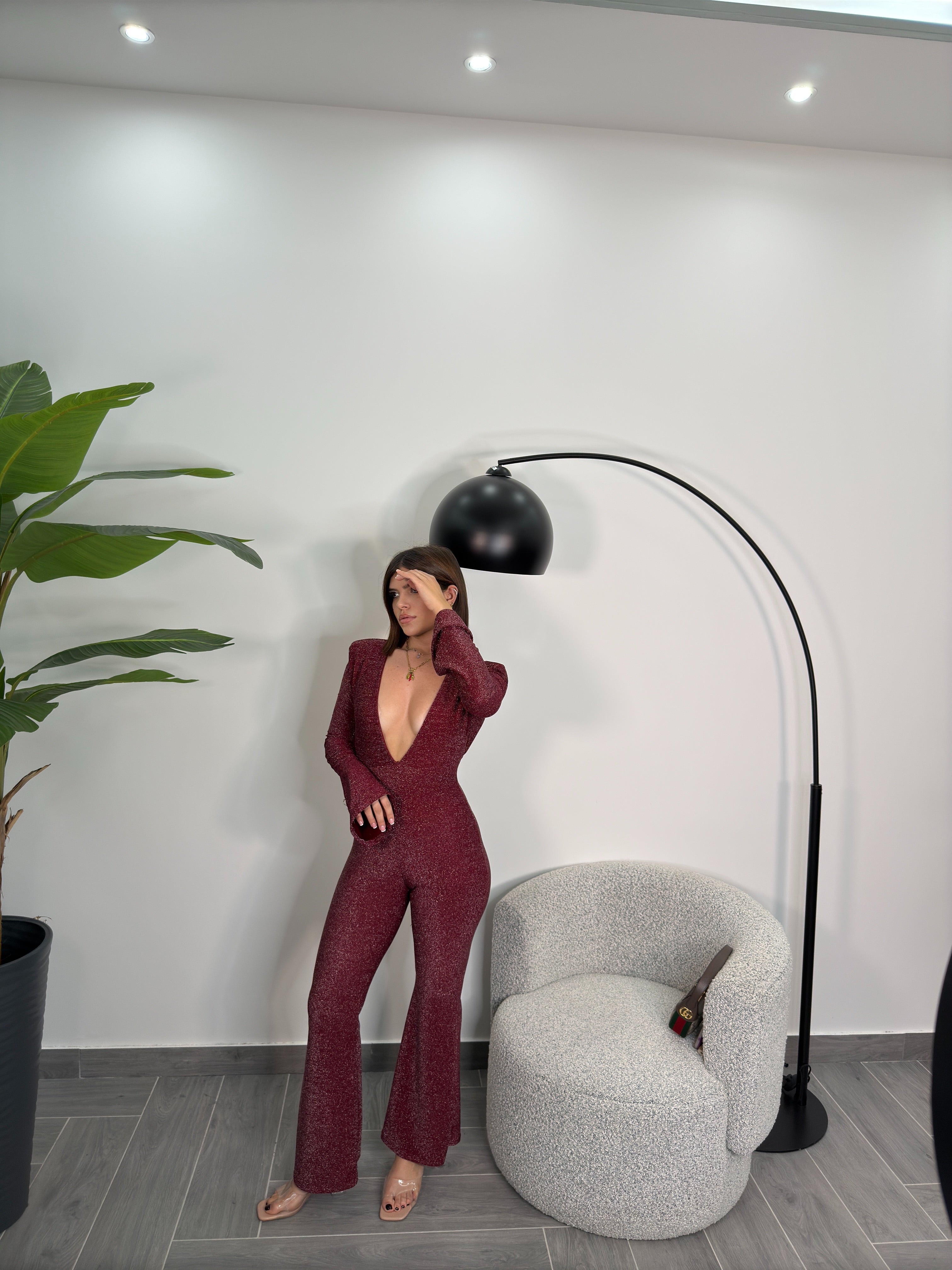 Jumpsuit Lurex Bordeaux