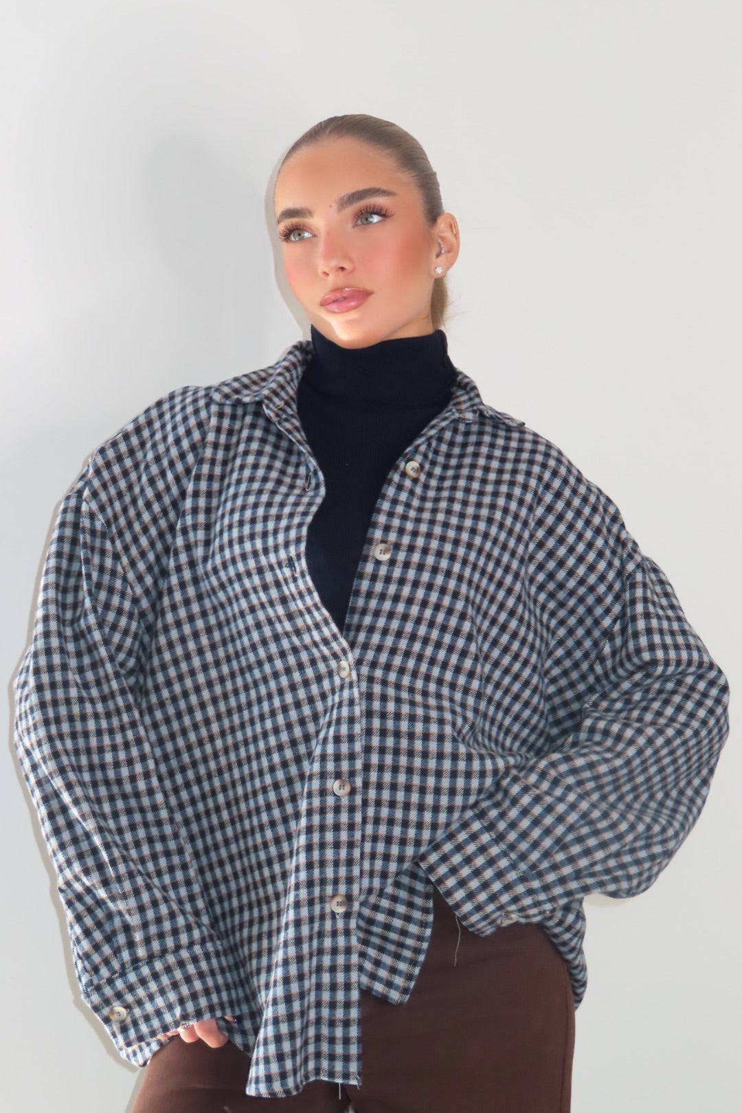 Maxi Camicione quadri spalline blu e Verde