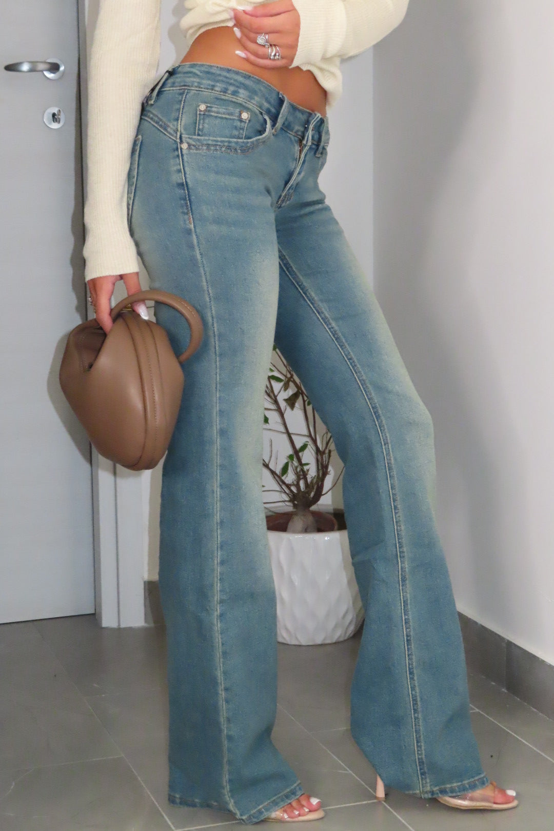 Jeans vita bassa Viral sabbia