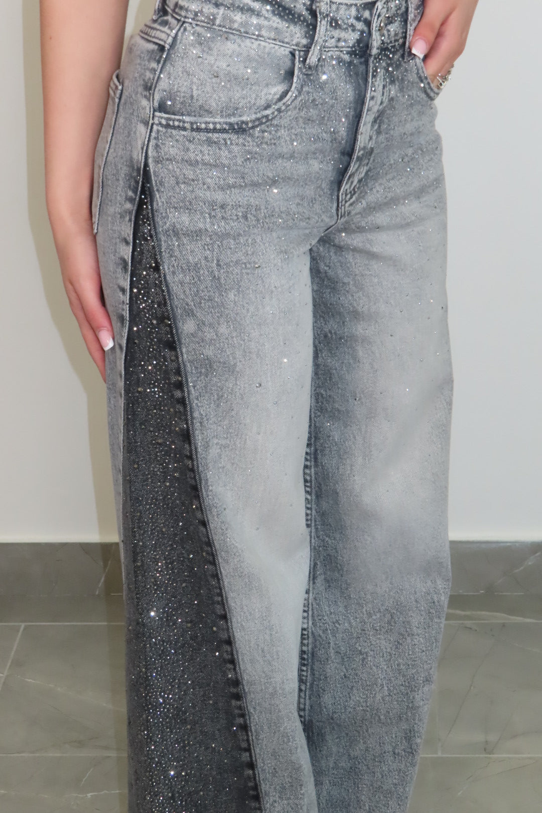 Jeans Glitter Grey