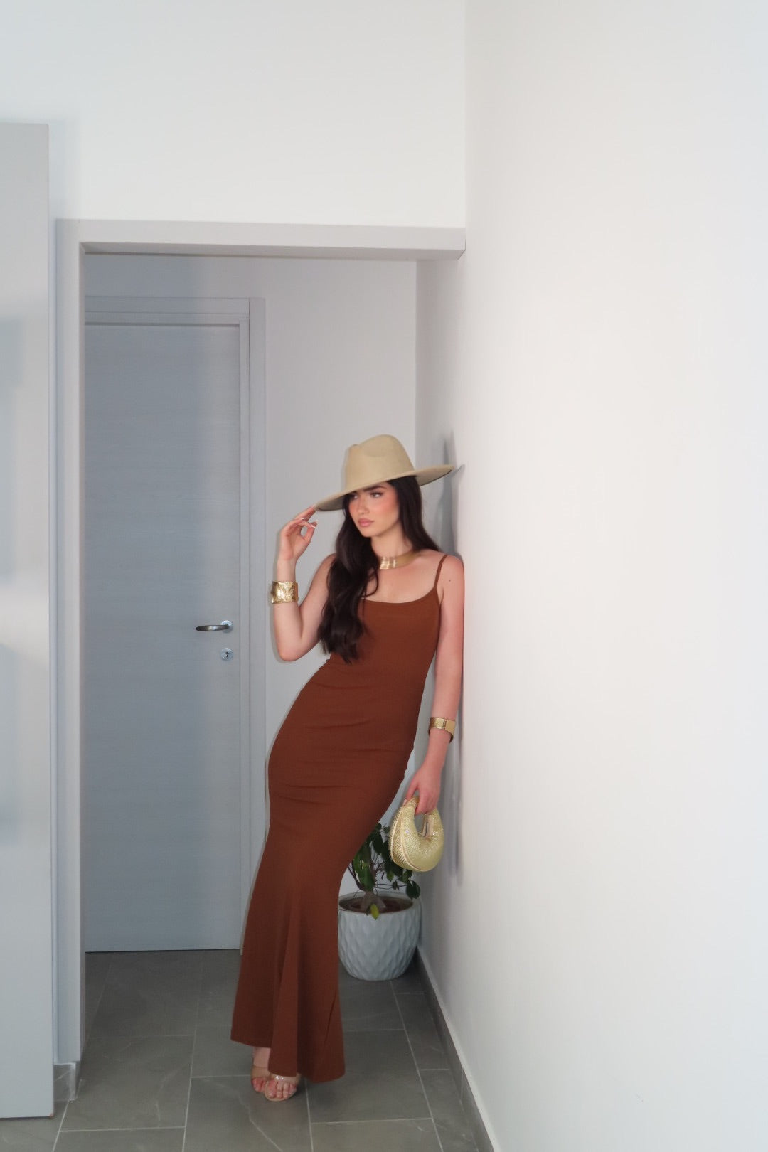 Maxi Dress Fit Cioccolato