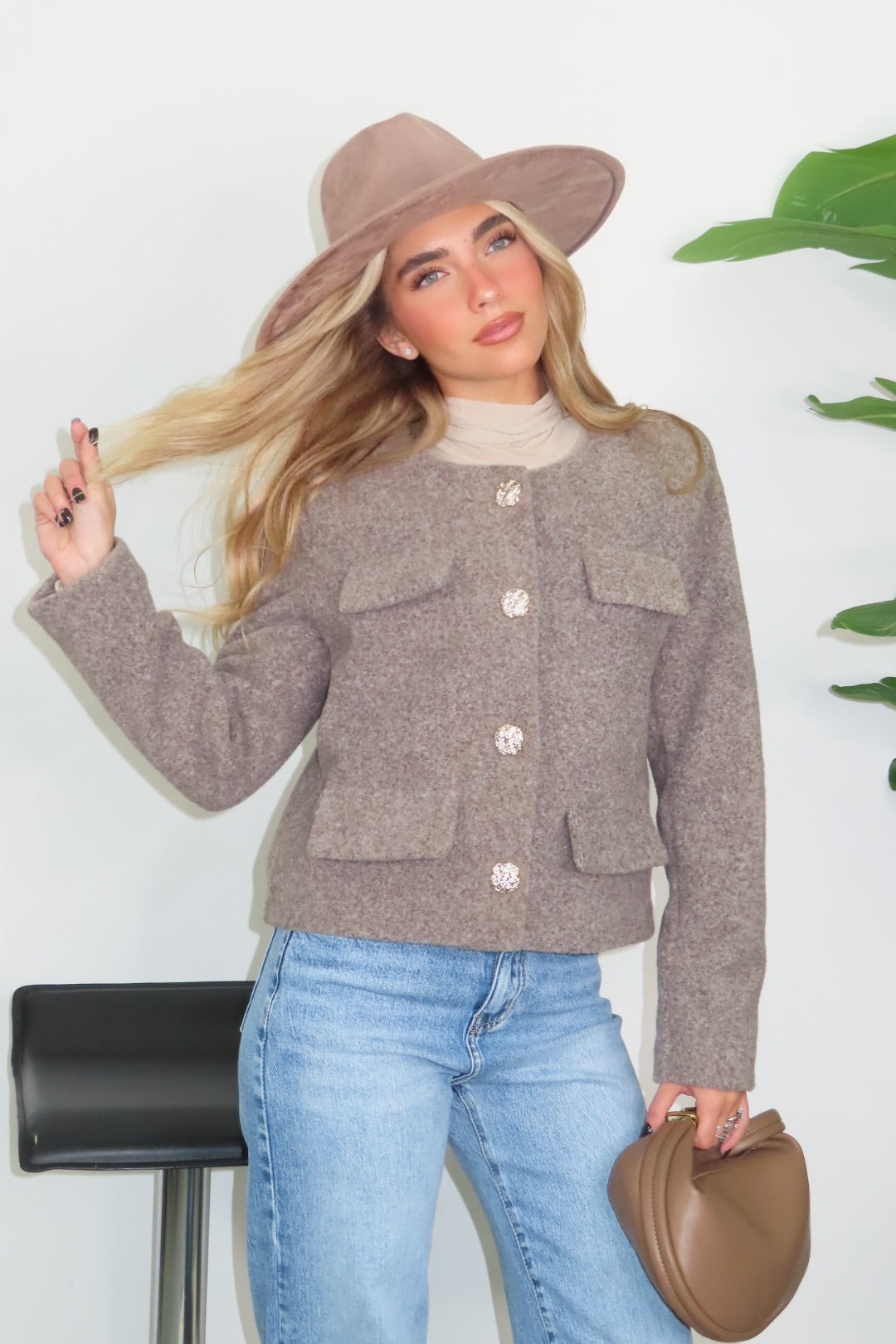 Giacca Thalia Beige e Grigia
