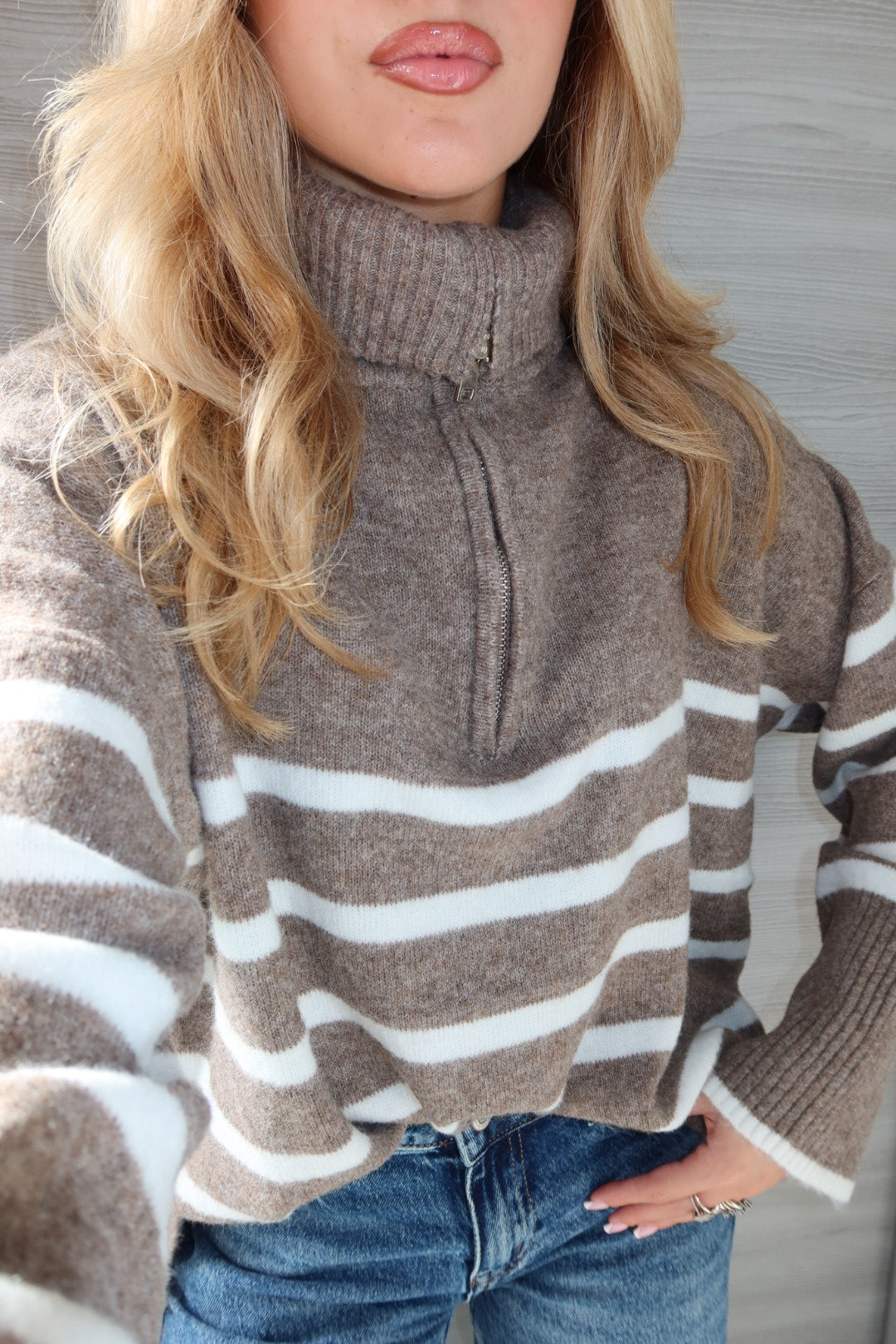 Maglione Ariana Grey Tortora Beige Grigio chiaro