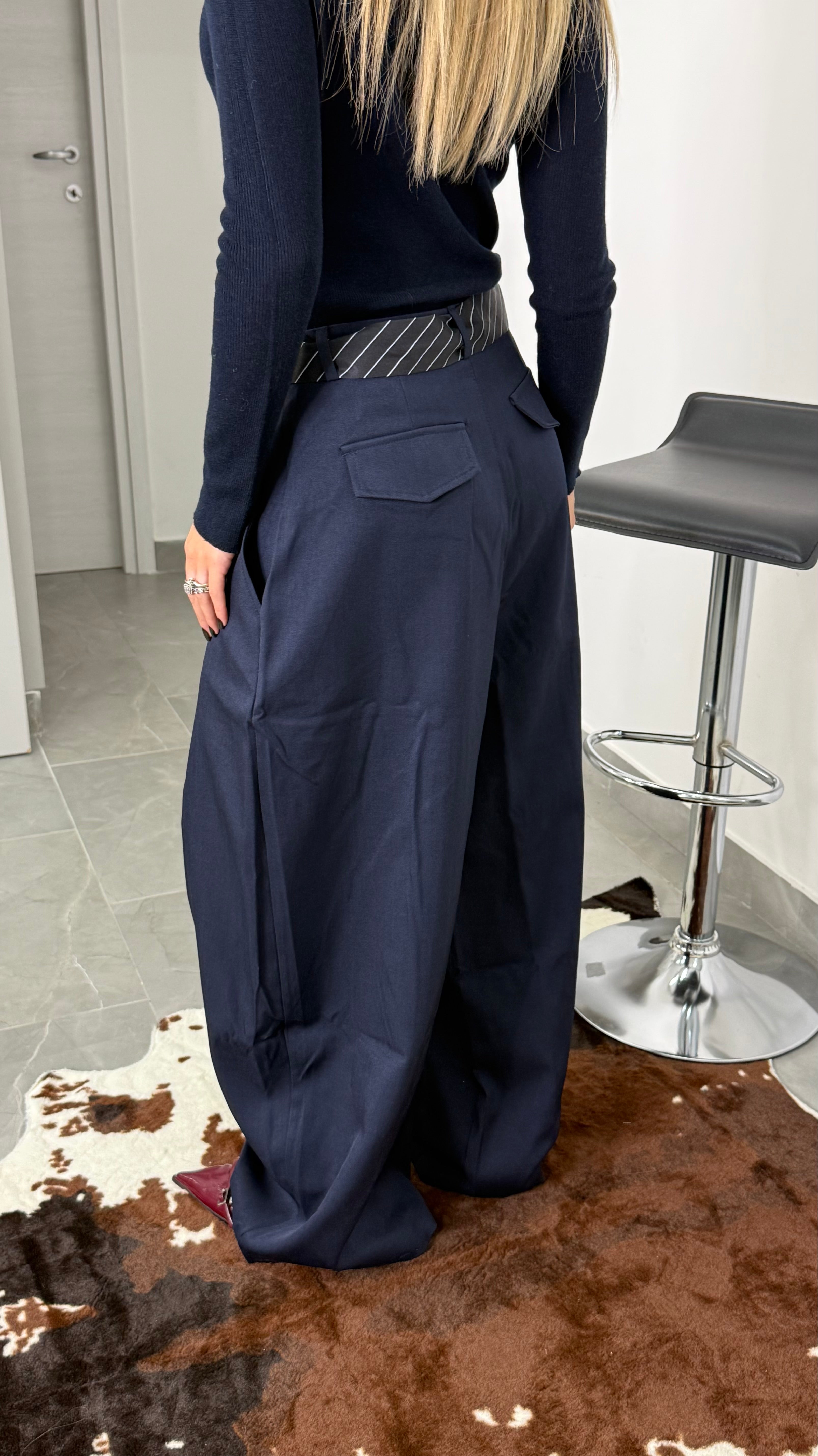 Pantalone Cravatta Blu balloon