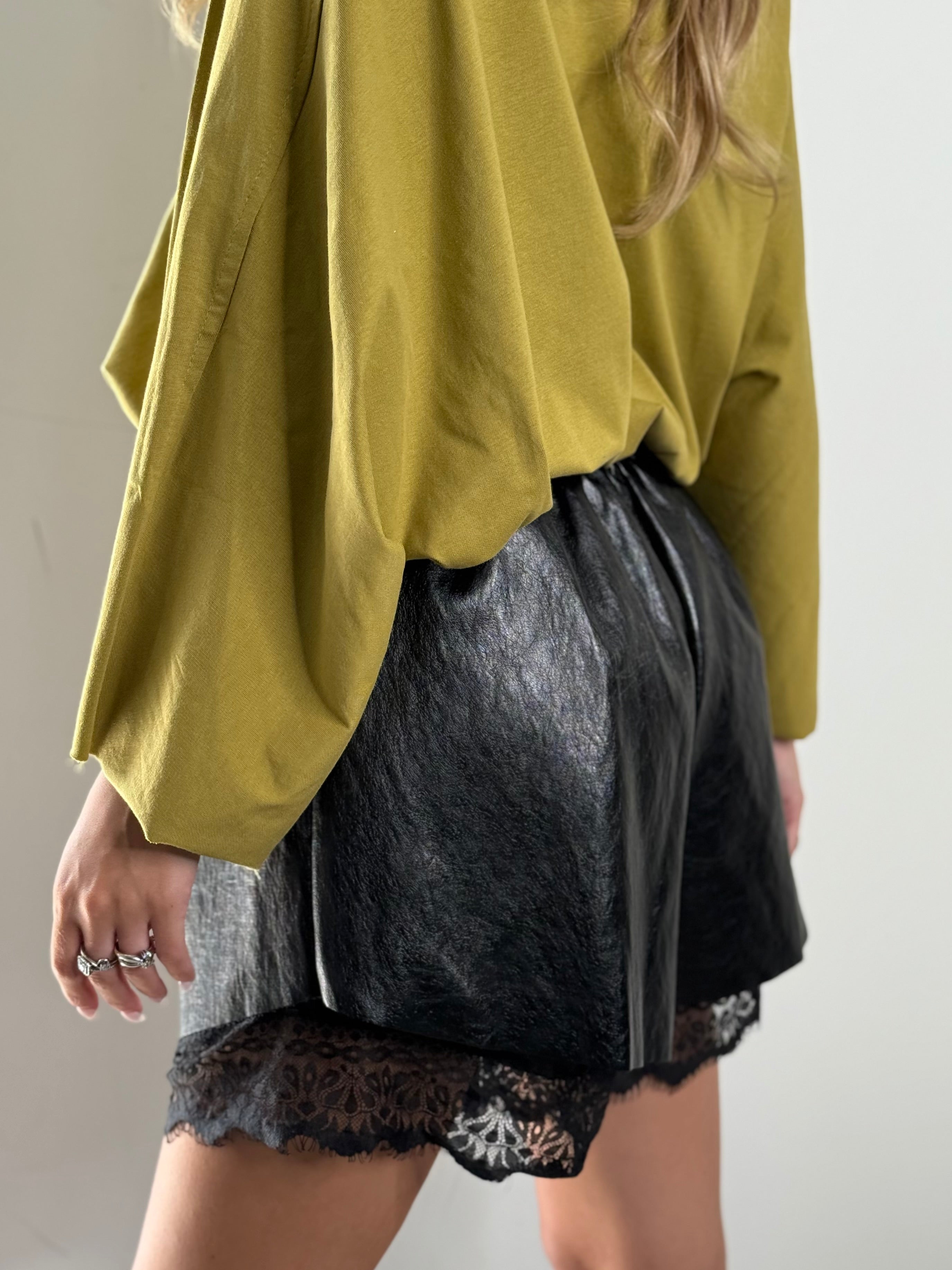 Shorts Pizzo Bordeaux Marrone Nero