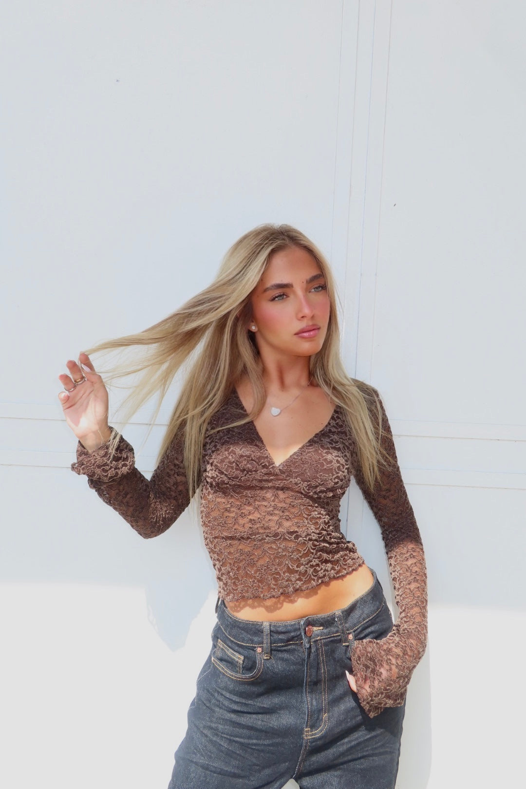 Maglia Velvet Lace Bianca Bordeaux Marrone Blu Nera