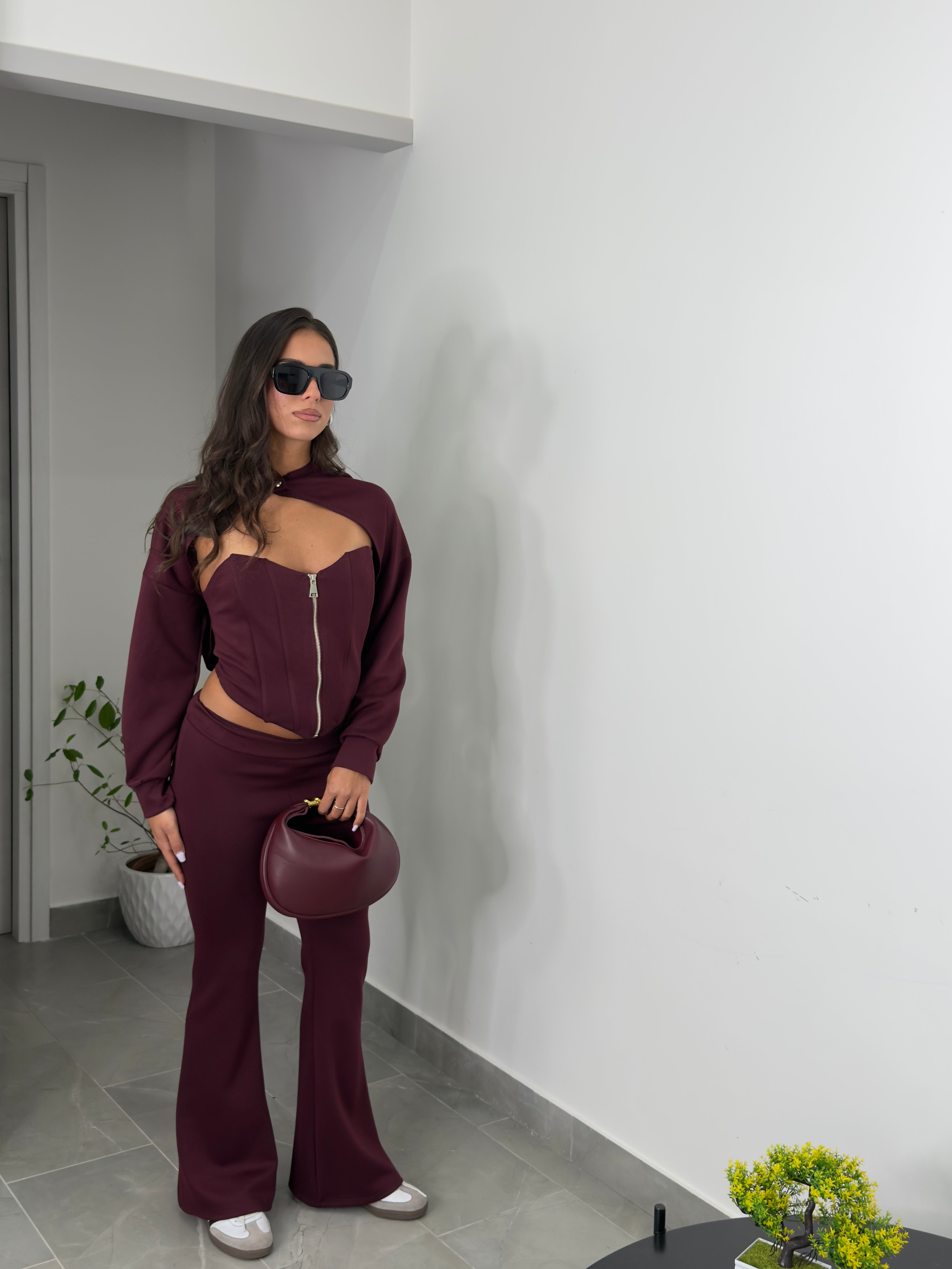 Coordinato Comfy Marrone Nero Blu Bordeaux