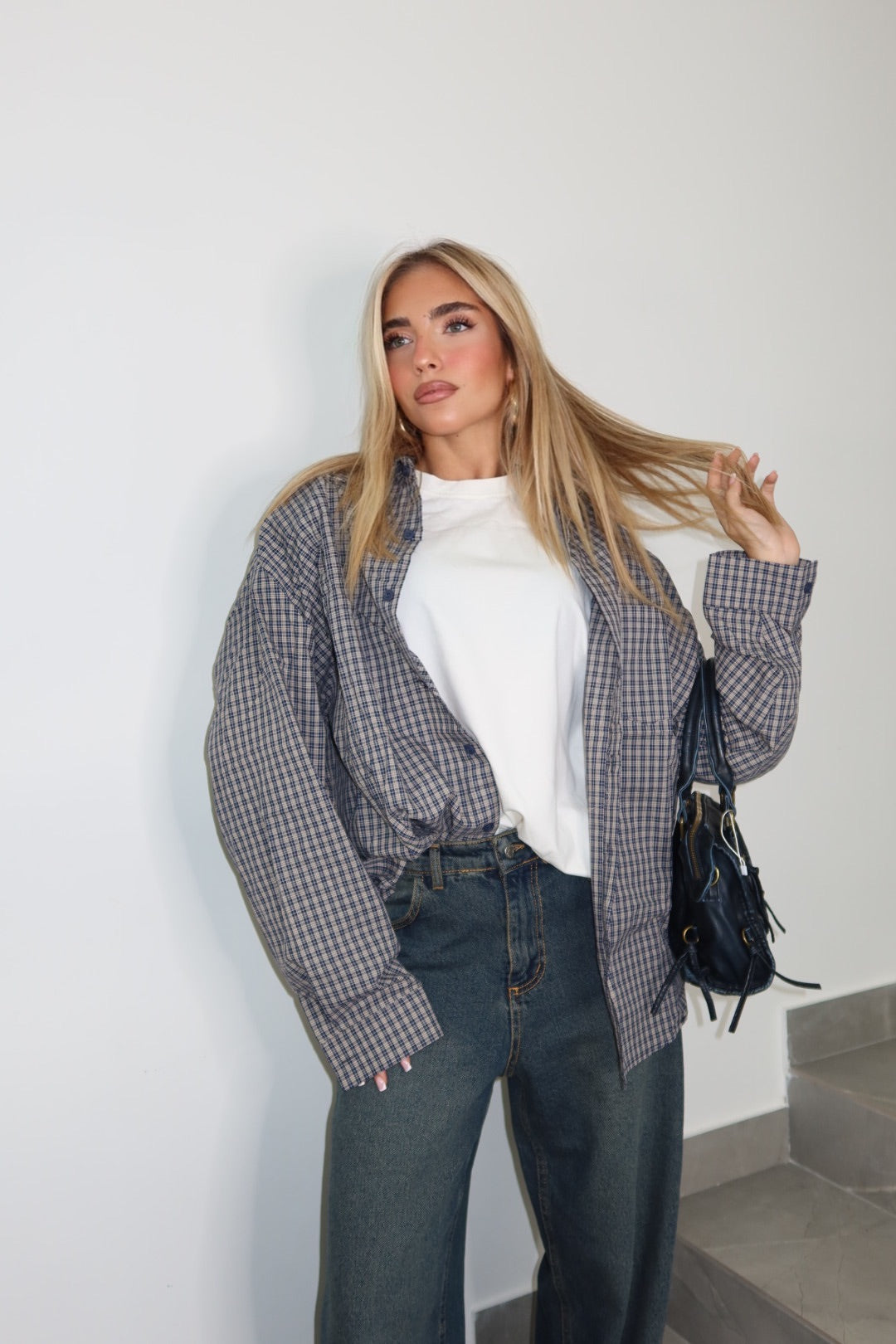 Camicia Nora Quadri Blu