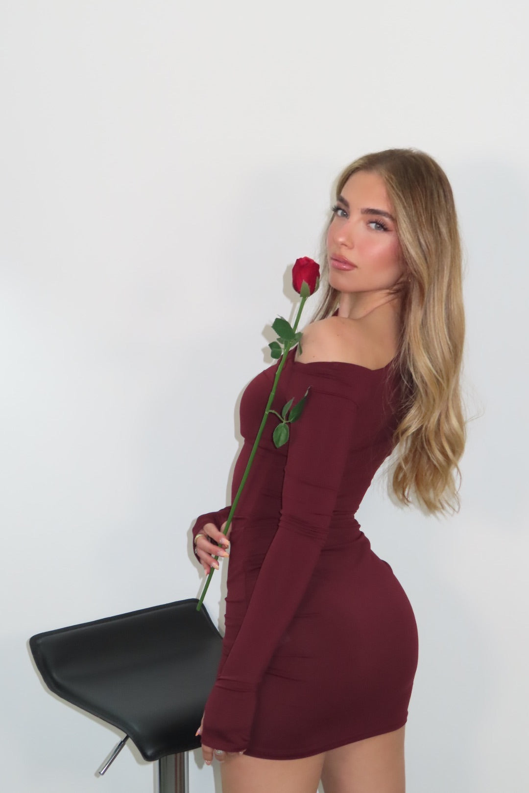 Mini Dress Kyle bordeaux Marrone Nero