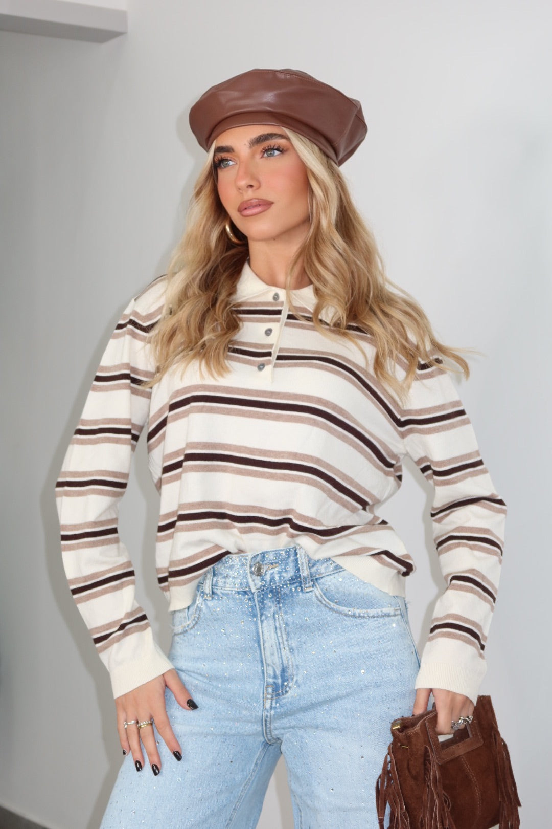 Polo Stripes Affair Rosa Gialla Panna Marrone Nera