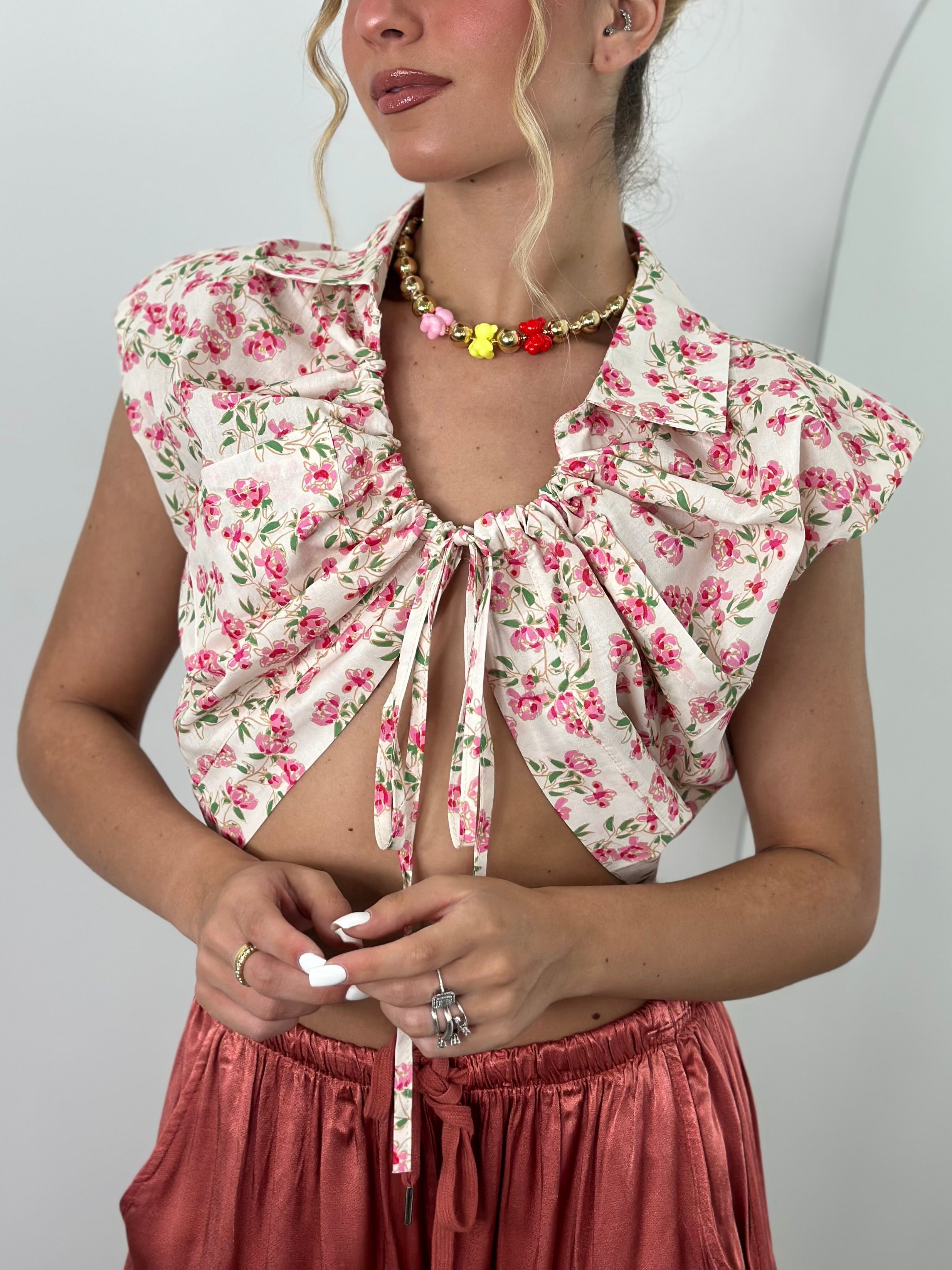 Camicetta Floreale Top Crop