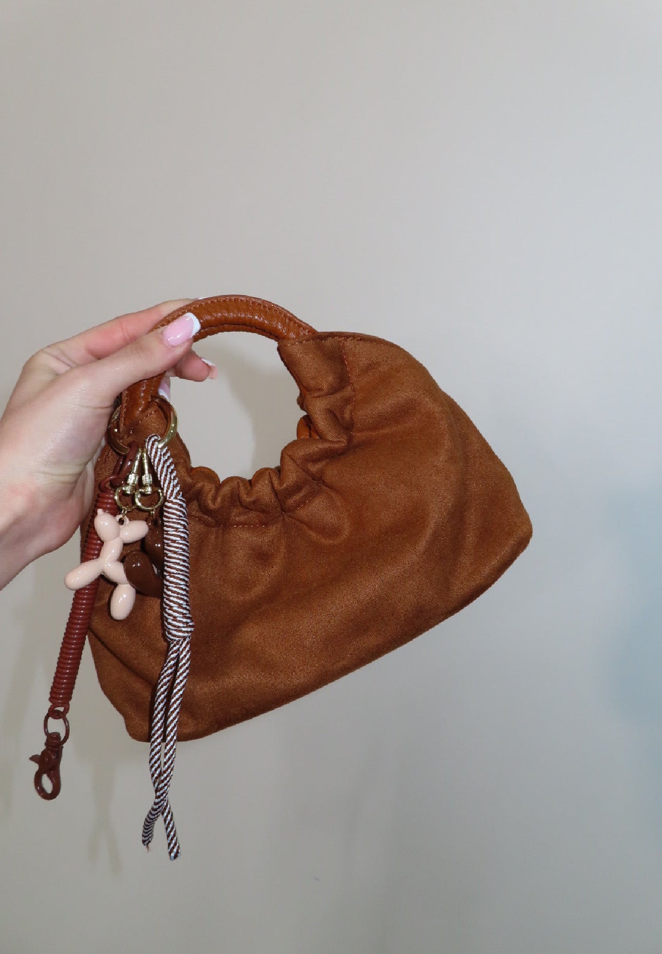 mini bag cuoio beige marrone e ocra