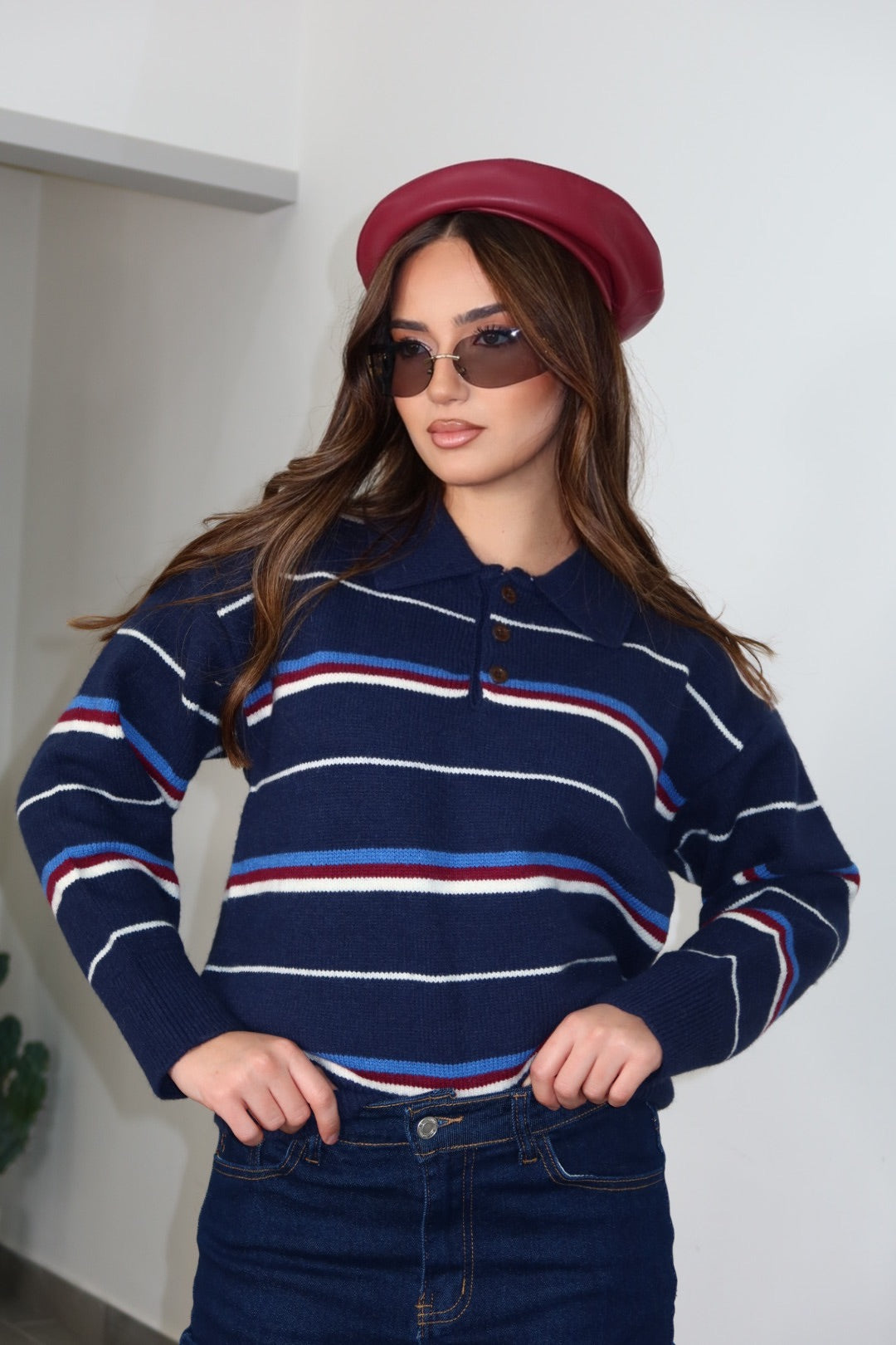 Pull Fabiola Blu e Marrone