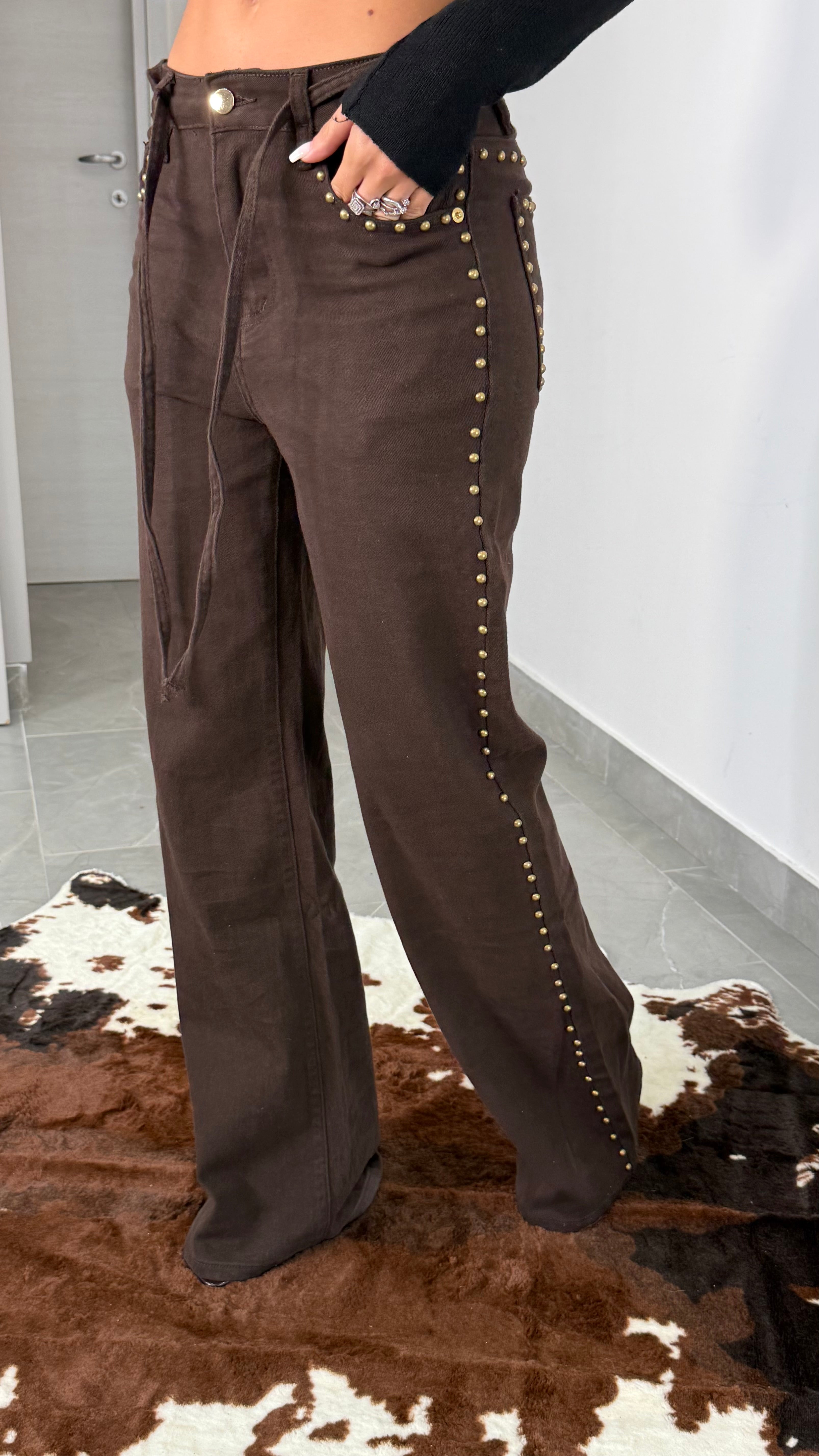 Jeans Borchiette brown