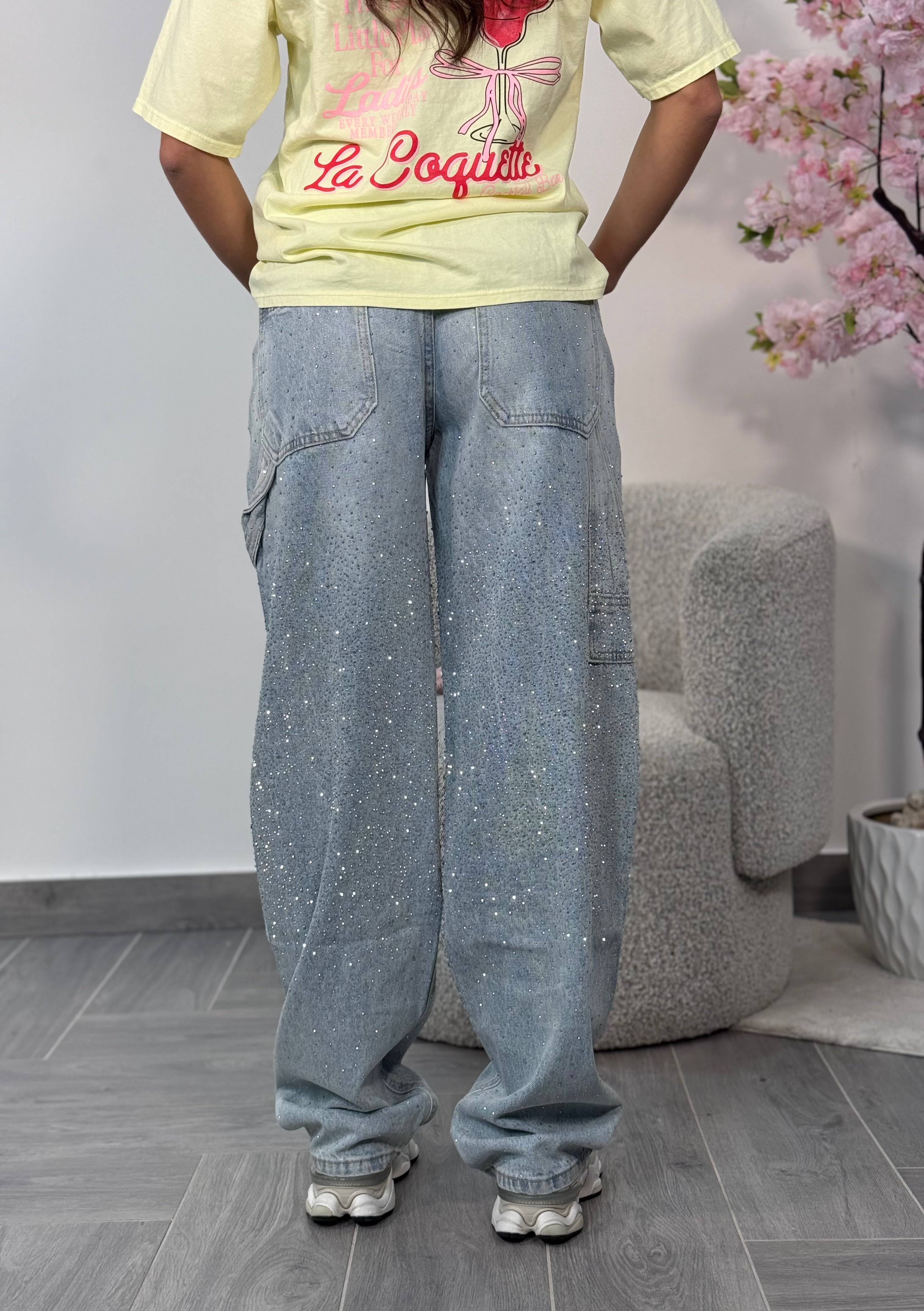 Jeans Yuka Balloon Chiaro Swarovski