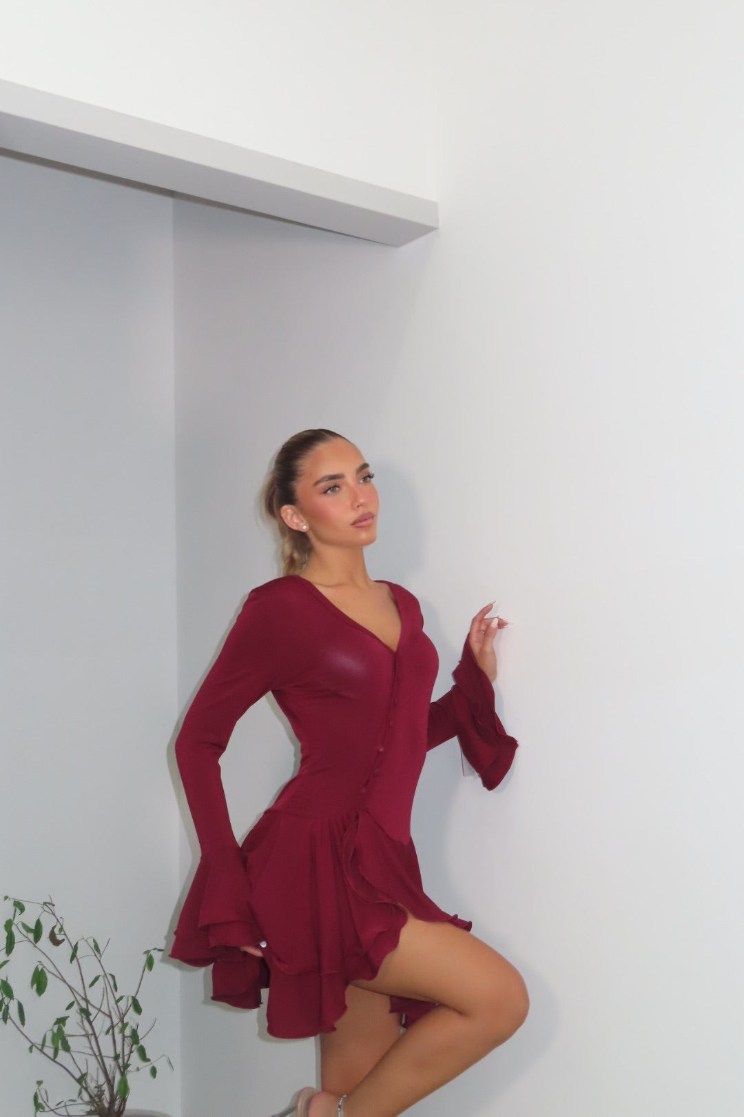 Mini dress amour cioccolato e bordeaux