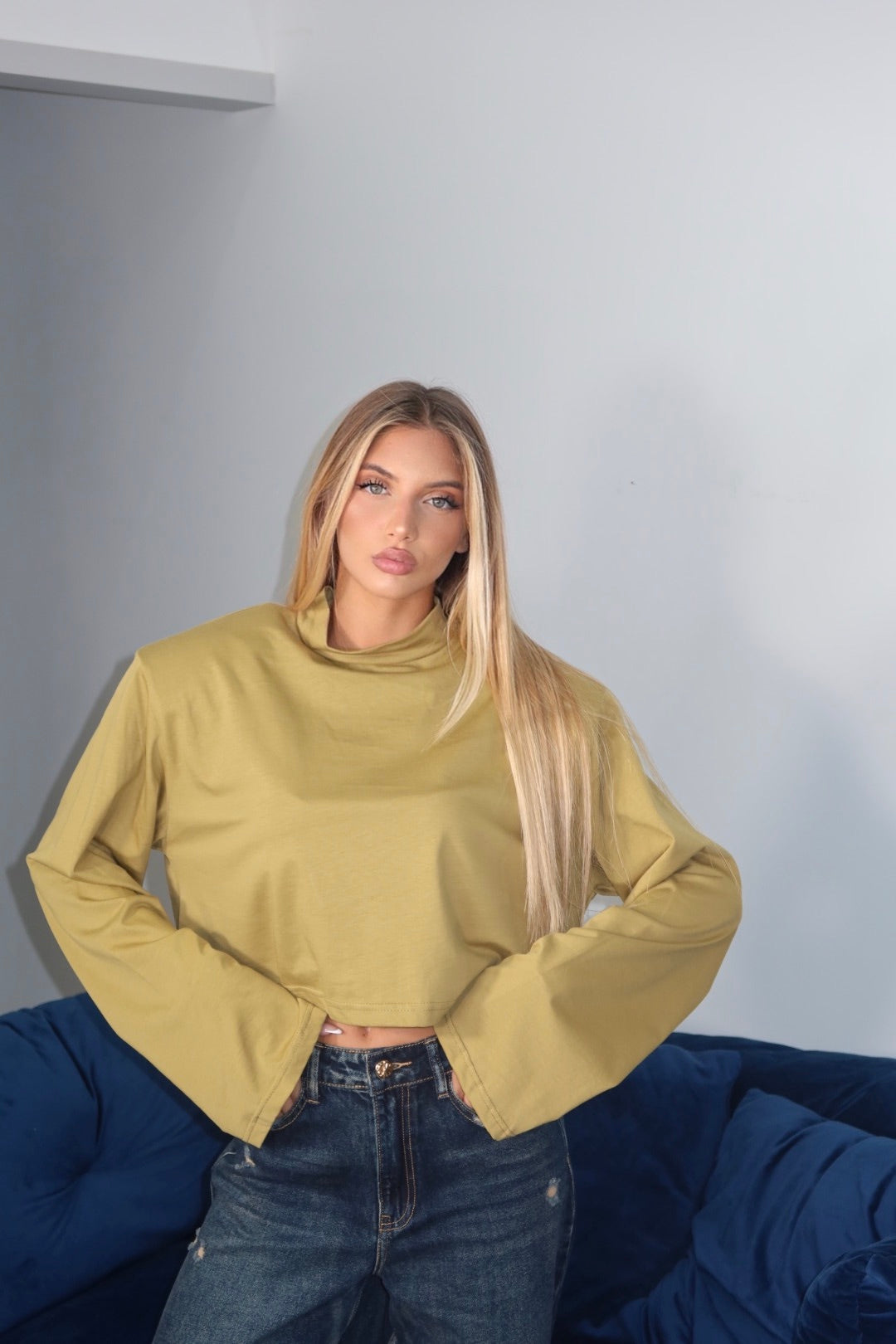 Longsleeve crop spalline