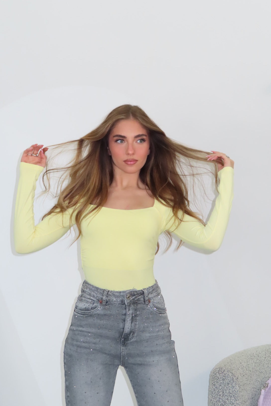 Body Spalline Giallo