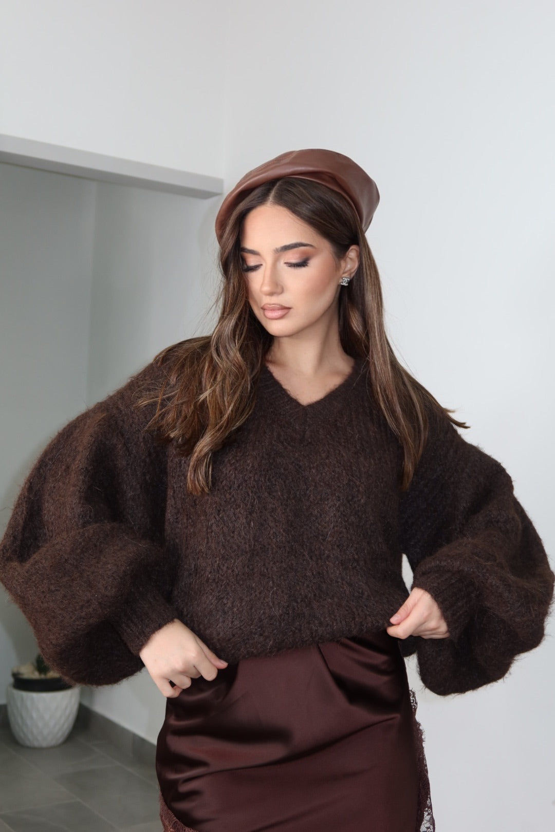 Pull Giselle Marrone Grigio Beige