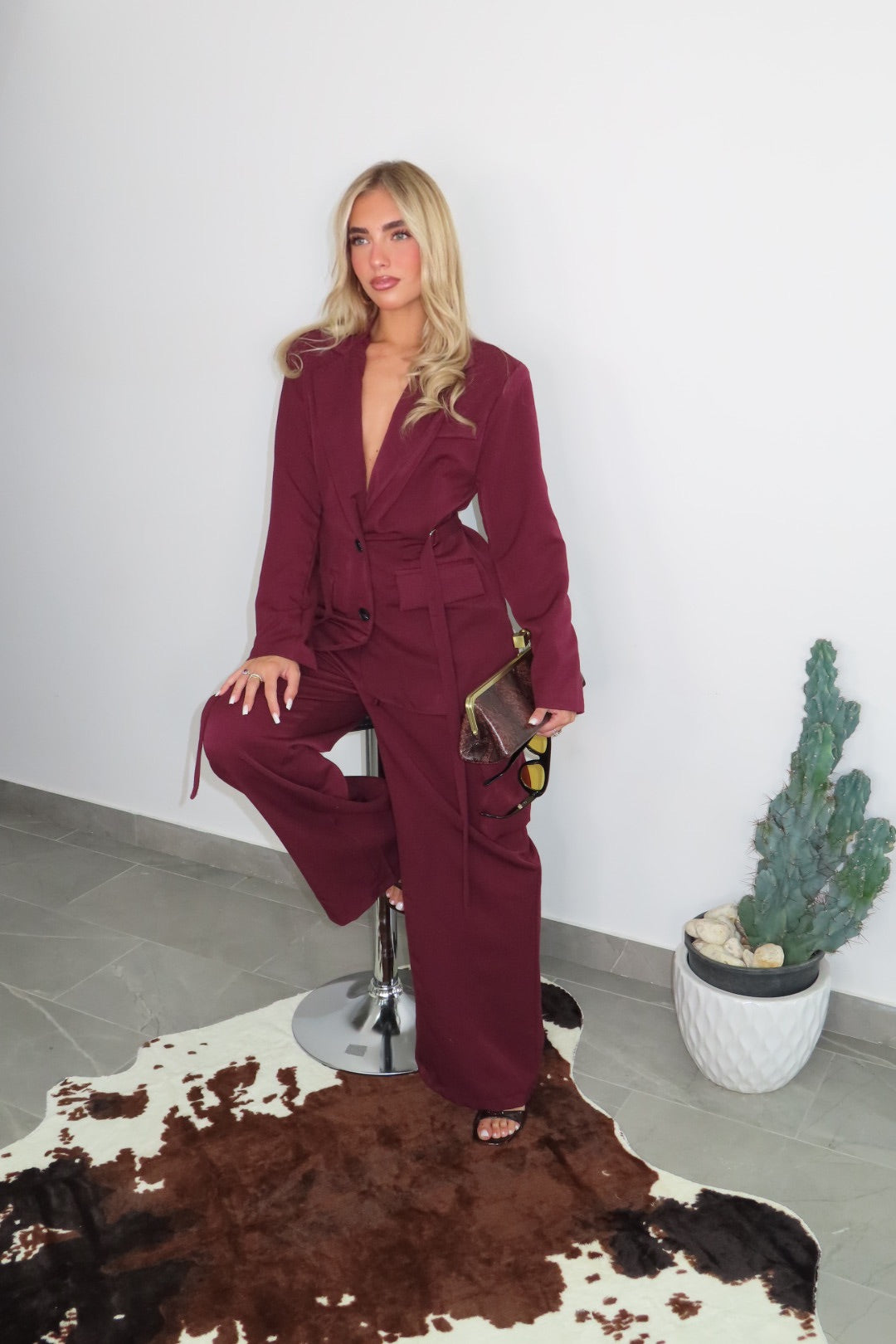 Tailleur City Marrone Fango Bordeaux Nero